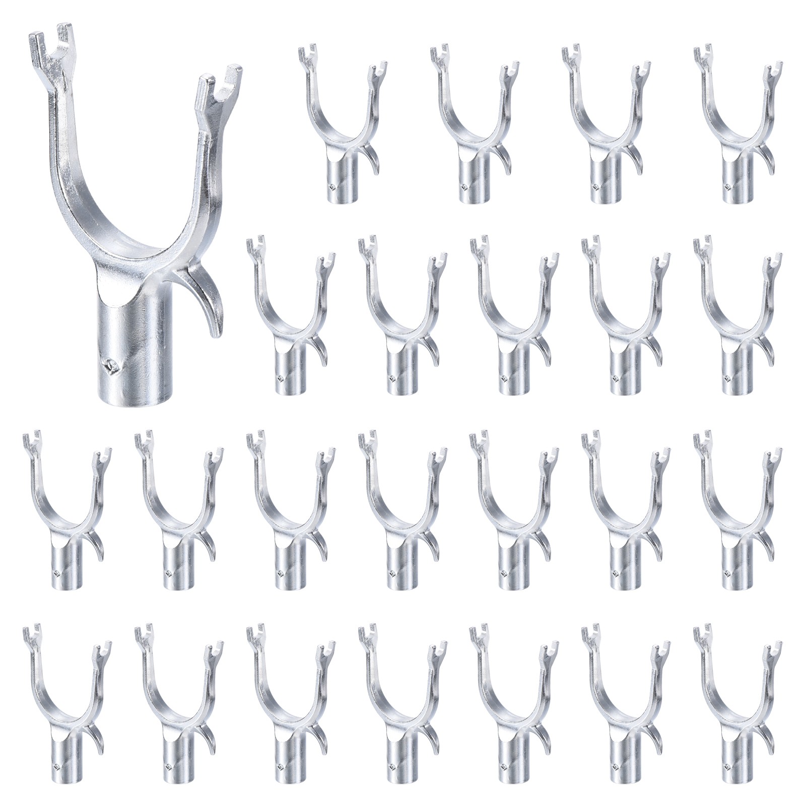 24pcs Metal Tree Branch Support 0.63" Pole Tree Straightening Kit Silver
