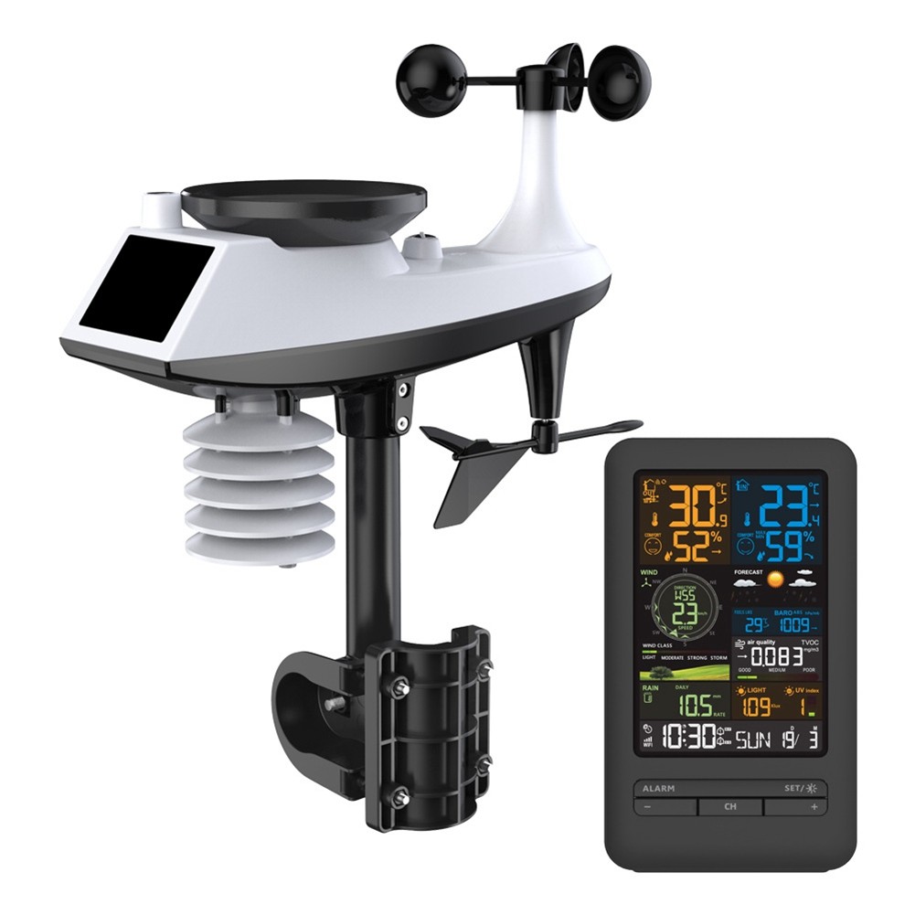 Tuya Weather Station Alarm Wifi Digital Wind Speed Direction Rainfall Light2937