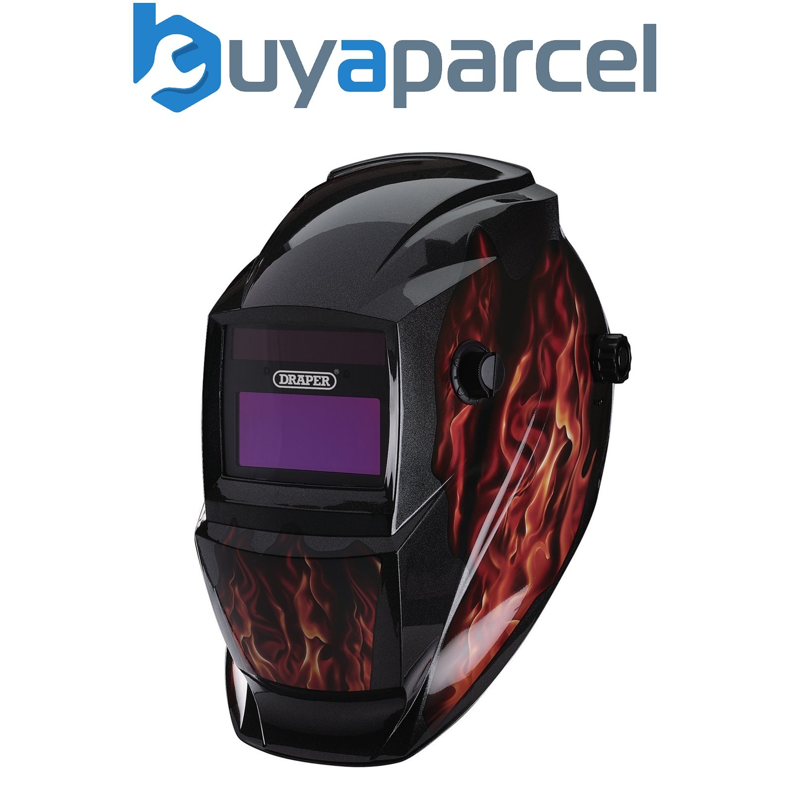 Draper 02513 Auto-Darkening Welding Helmet, Red Flames