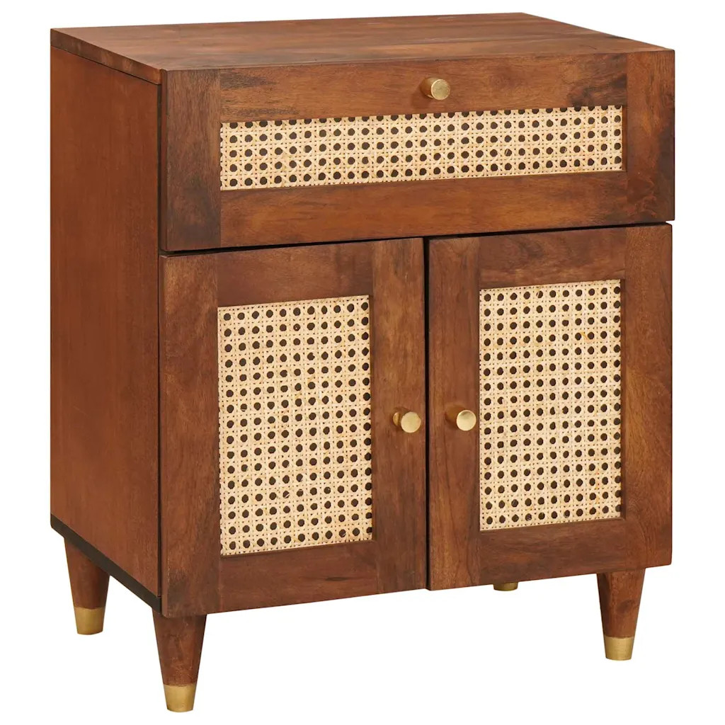 vidaXL Bedside Tables with Drawer 50 x 33 x 60 cm Solid Mango Wood, Stylish Bedr