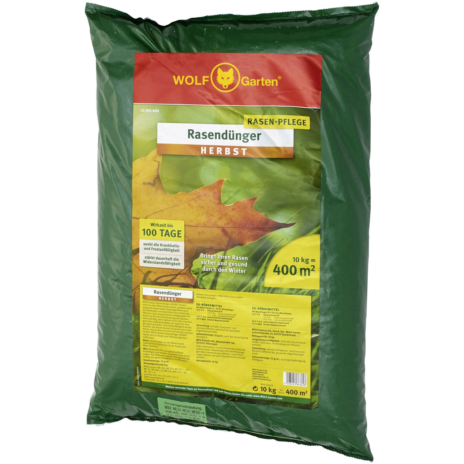 WOLF-Garten Lawn Feed Autumn LK-MU400 Keep Lawn Healthy Winter