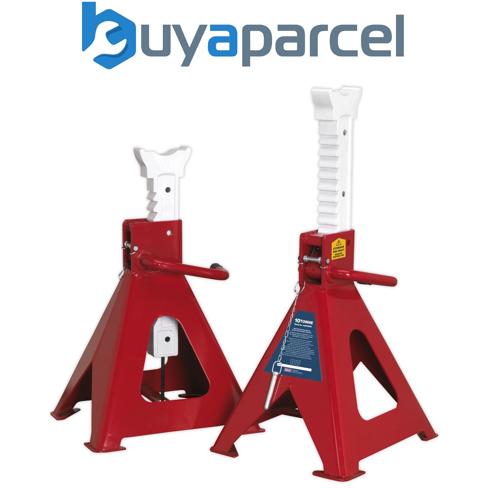 Sealey AAS10000 Auto Rise Ratchet Axle Stands (Pair) 10 Tonne Capacity per Stand
