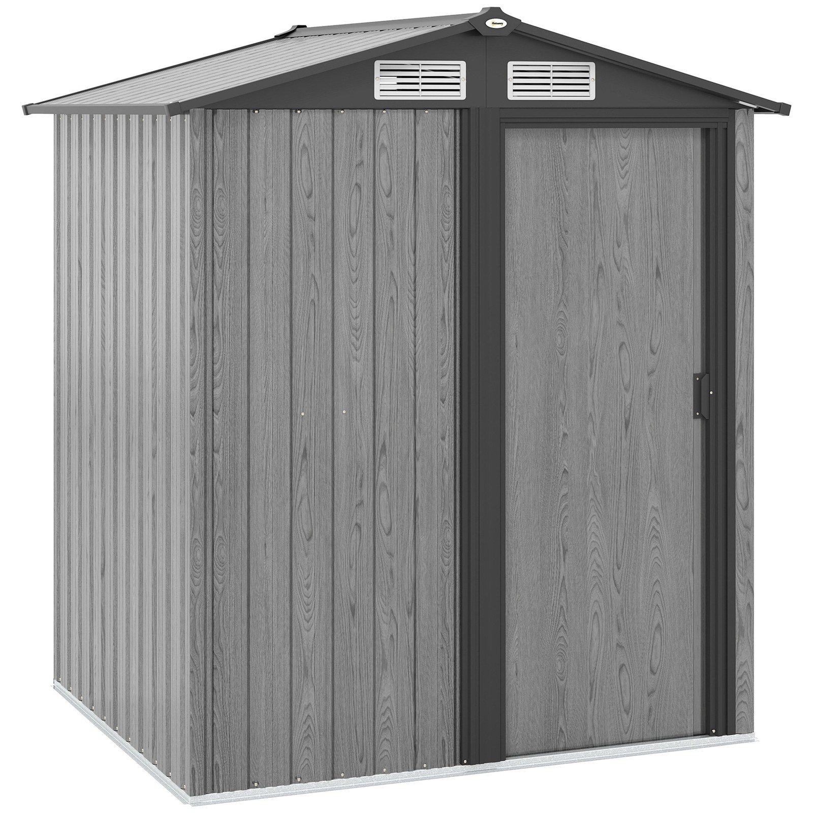 Outsunny 5ft x 4.3ft Outdoor Metal Storage Shed with Sliding Door Sloped Roof