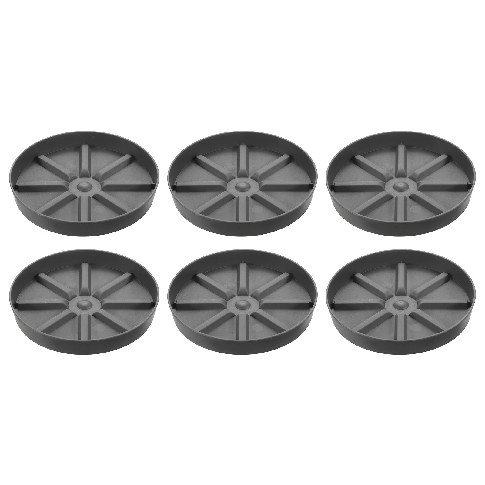 6pcs Plant Pot Saucers 9 Inch Plastic Round Plant Pot for Home Garden, Gray
