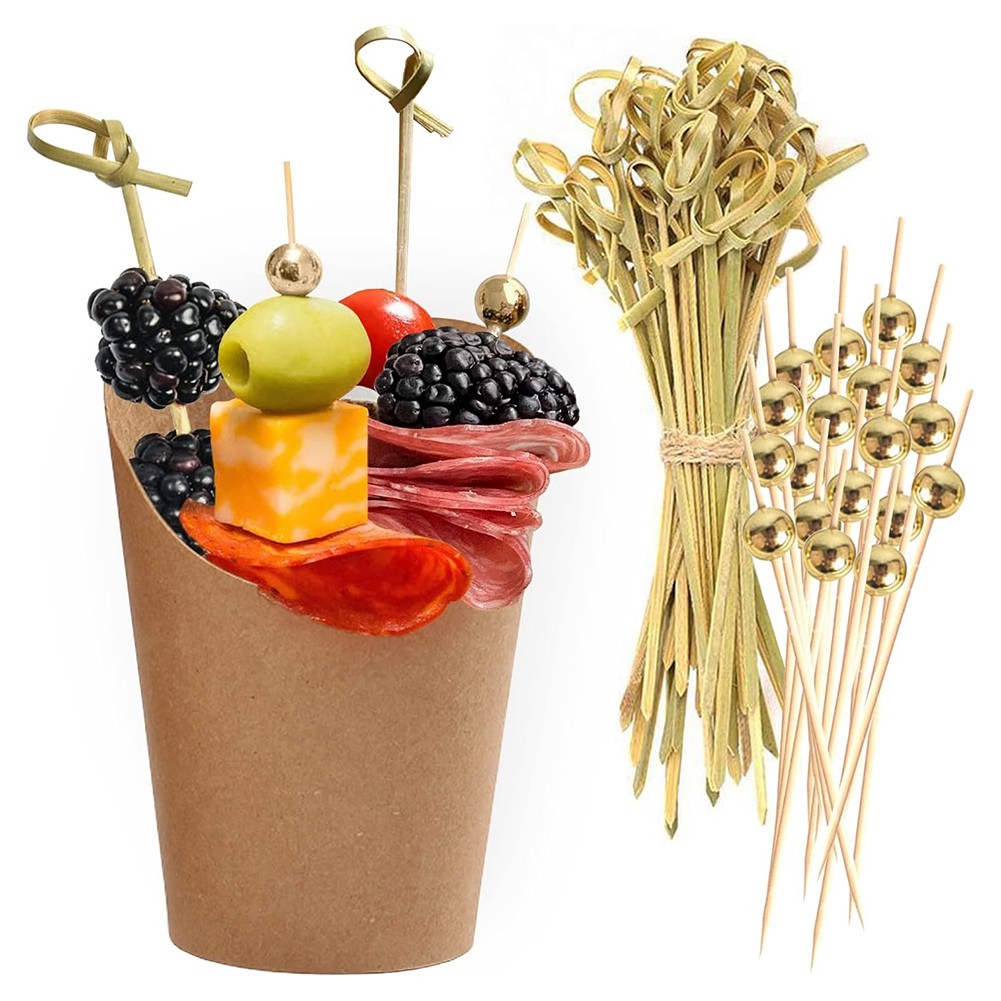 14oz Charcuterie Cups Appetizer Cup with Cocktail Toothpicks Skewers N5T8