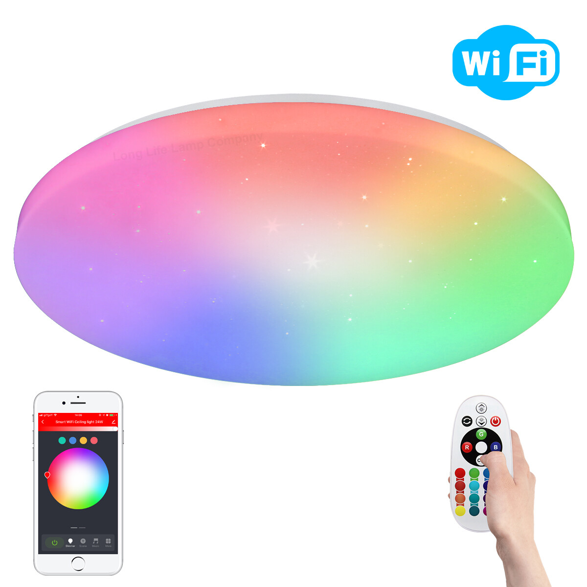 WiFi RGB Smart 24W LED Panel for Apps iOS Android Amazon Alexa Google Home WF01