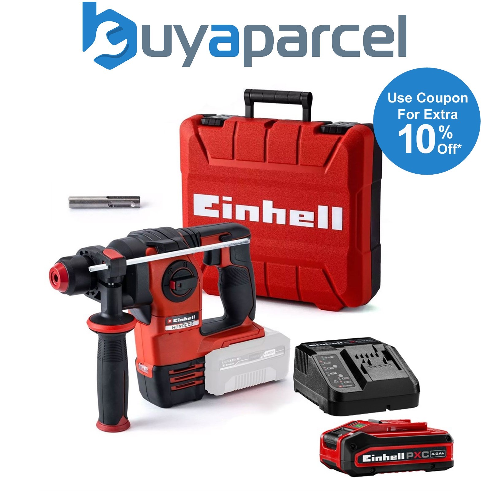 Einhell Professional PXC 18v Herocco 18/20 Brushless 4 Function SDS Drill + 4Ah