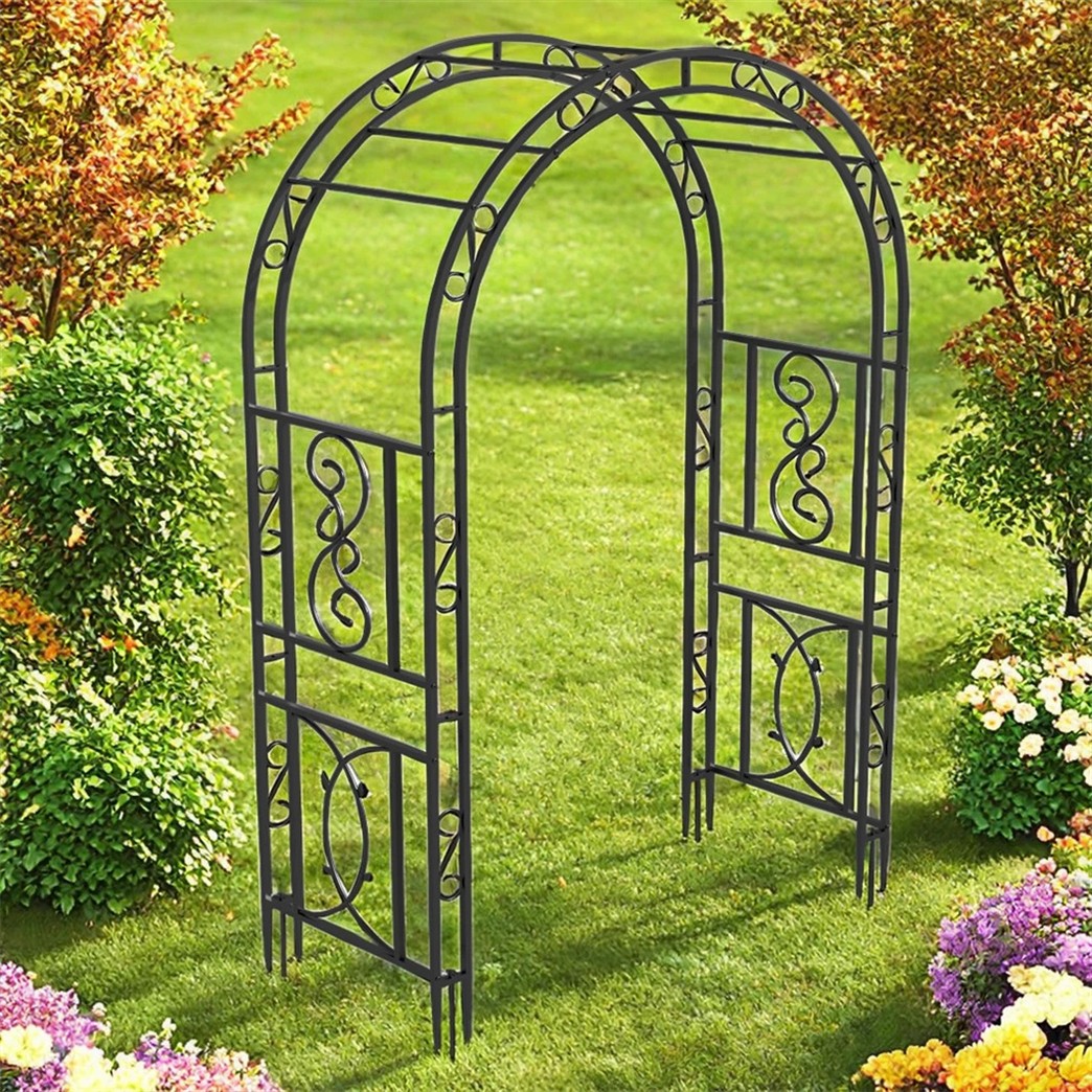 Rust-proof Double Column Garden Arch Trellis Climbing Plants Frame Wedding Stand