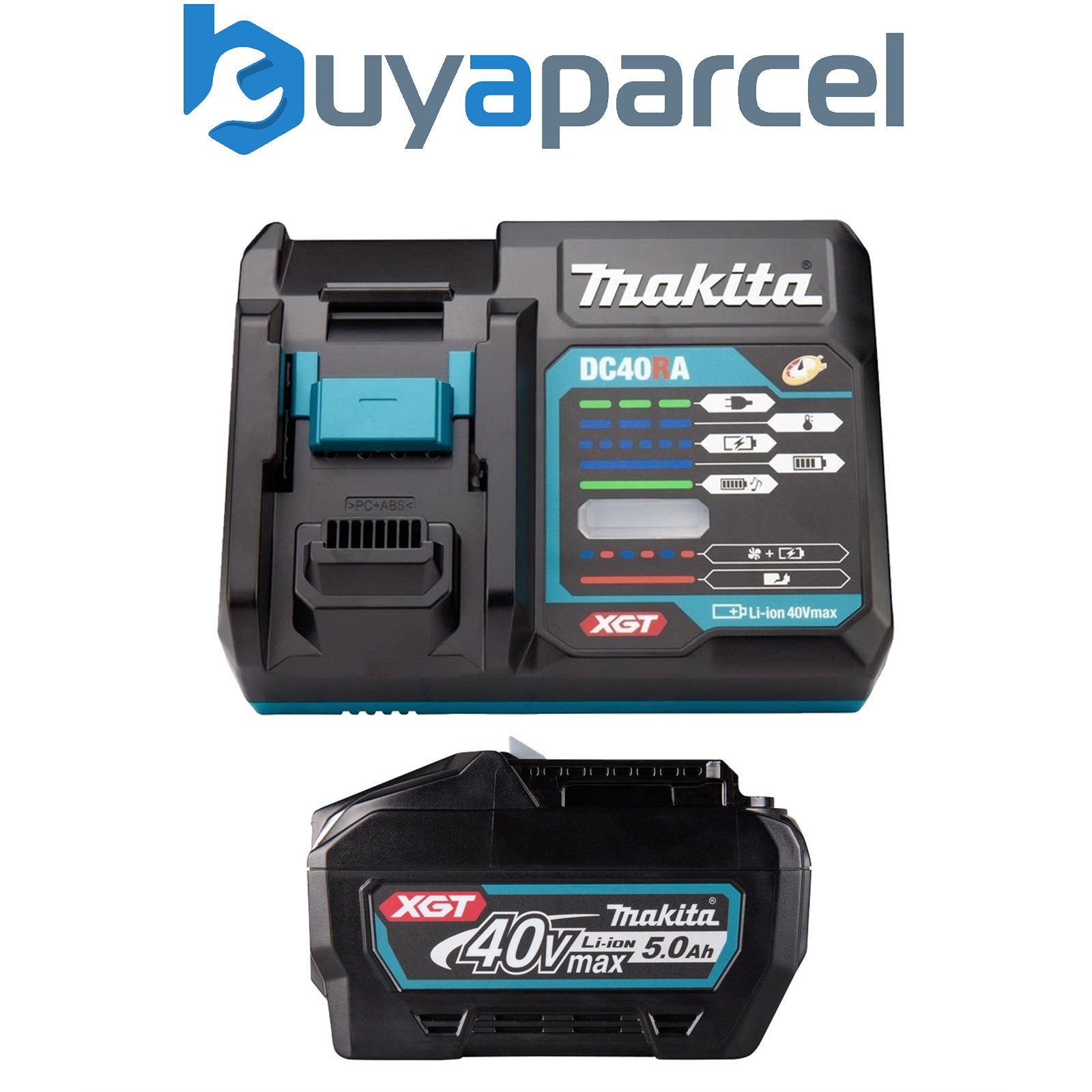 Makita BL4050F 40V Max 5Ah Li-ion XGT Batterys + DC40RA 40V Rapid Fast Charger