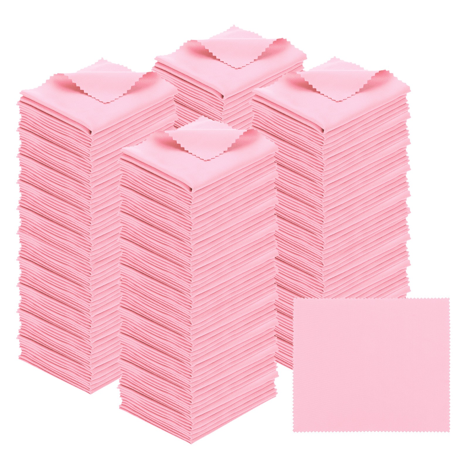 Eyeglass Microfiber Cleaning Cloth 7"x6", 200 Pack, Pink