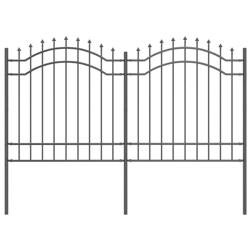 vidaXL Garden Fence Grey 240 x 165 cm Powder-coated steel, Garden and Terrace, M
