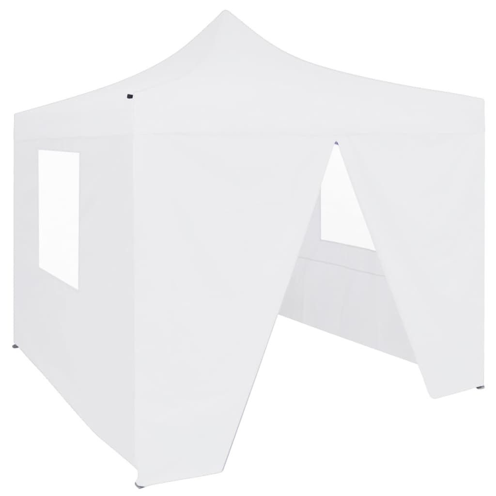 Professional Folding Party Tent with 4 Sidewalls 3x3m Steel White Shade vidaXL