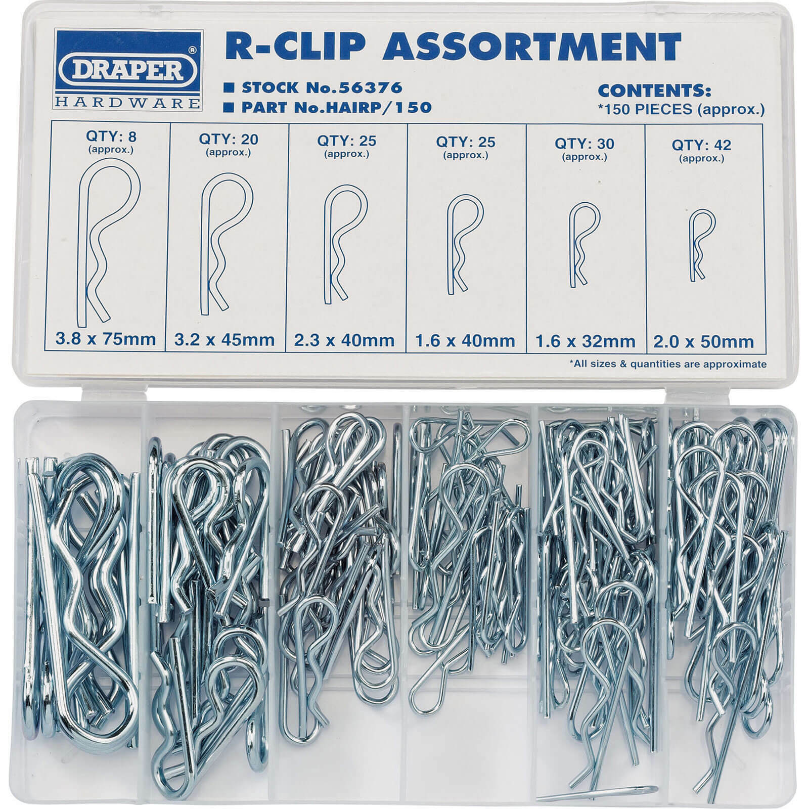 Draper 150 Piece R Clip Assortment
