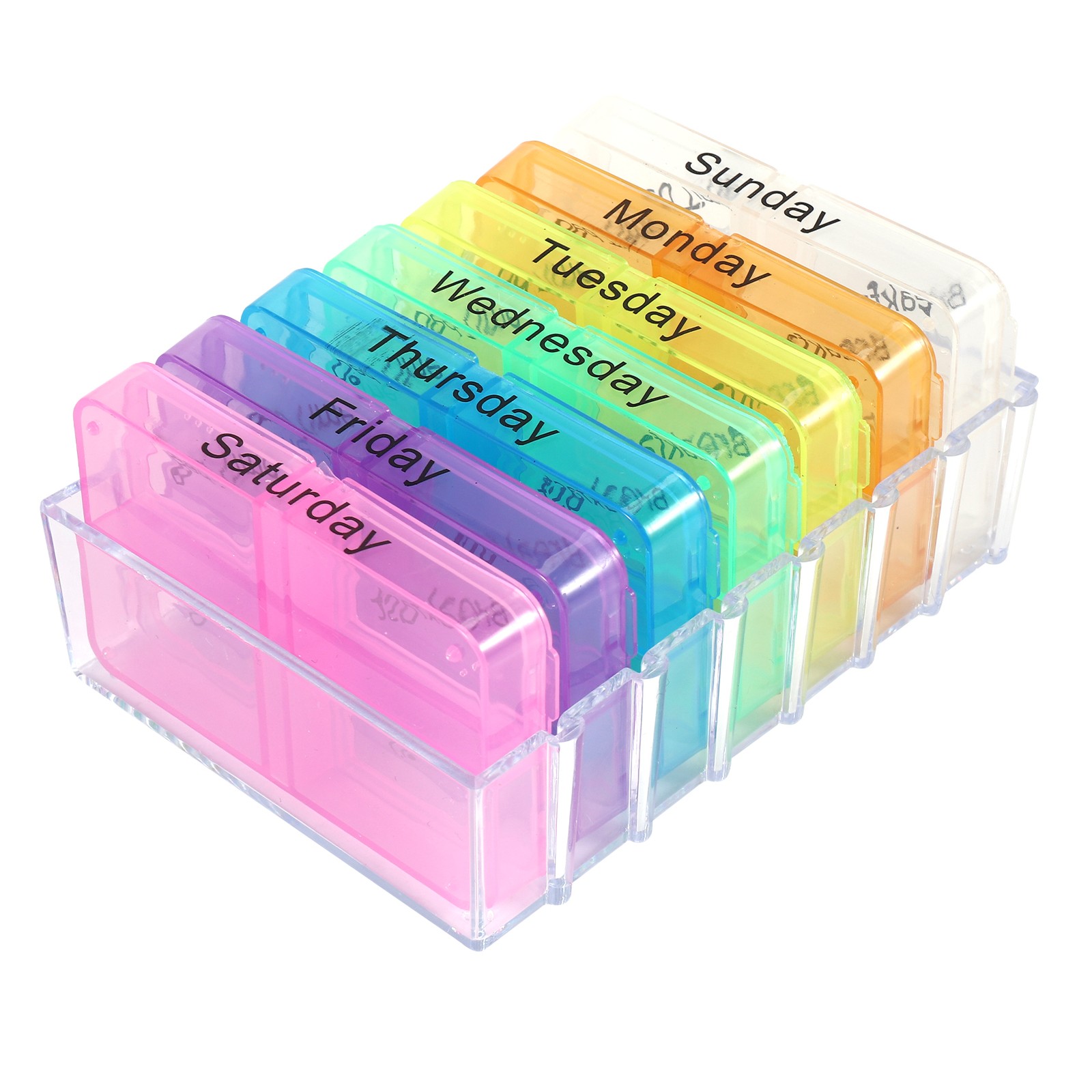 8X(Medicine Weekly Storage Pill 7 Day Tablet Sorter Box Container Case9540