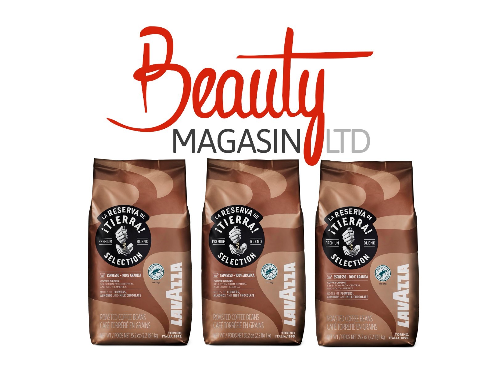 Lavazza Tierra Selection Barista Premium Arabica Coffee Beans 1kg (Pack of 3)