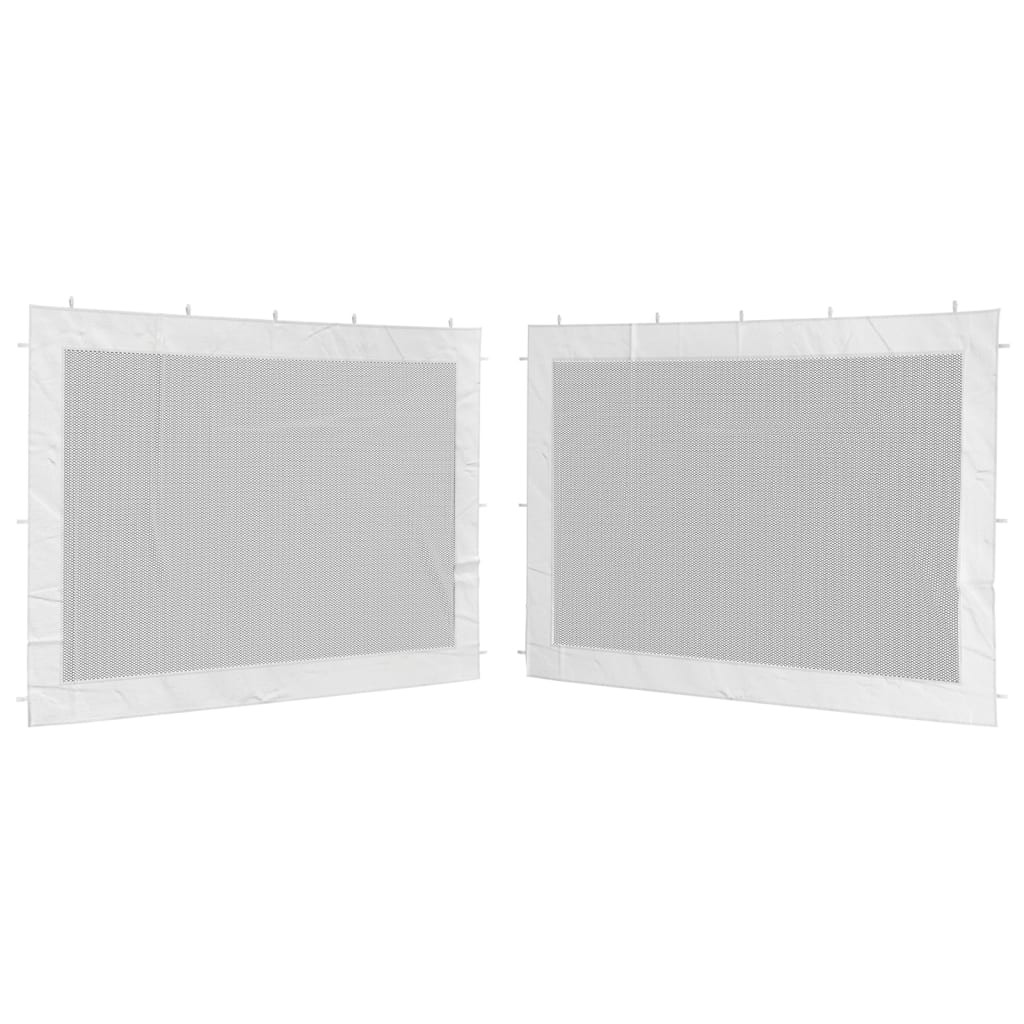 2x Party Tent Sidewall White and Black Mesh Canopy Marquee Accessory vidaXL