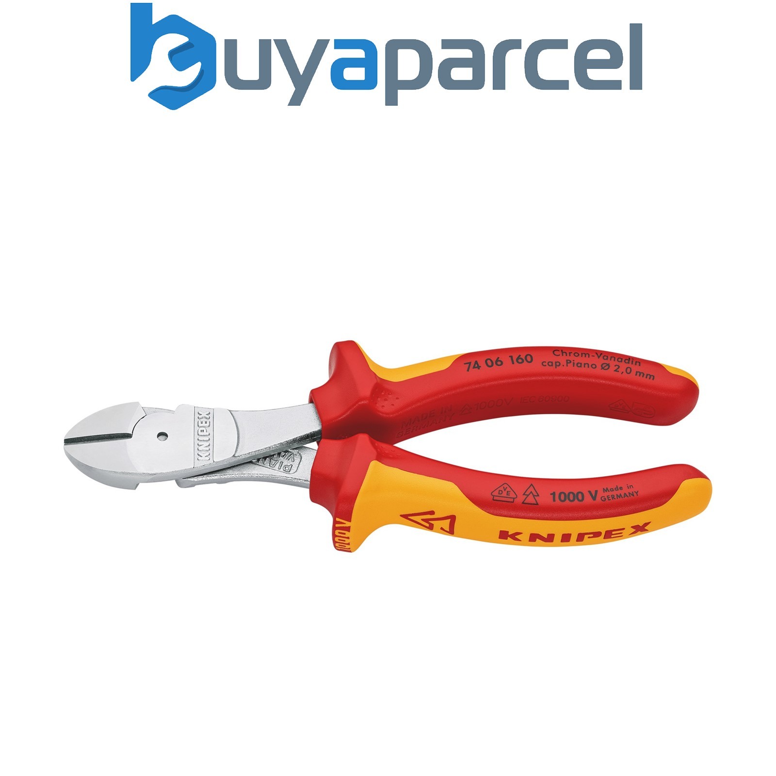 Draper 82412 KNIPEX 74 06 160 SB VDE Insulated High Leverage Diagonal Cutter, 16
