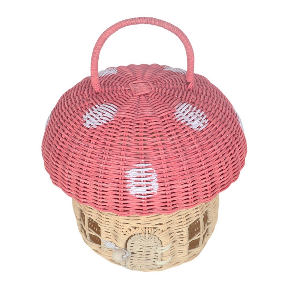 Handmade Rattan Mushroom-Shaped Storage Basket- Cute Handmade Handcrafted4159