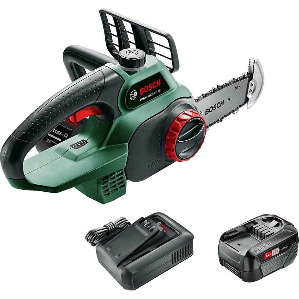 Bosch UNIVERSALCHAIN P4A 18v Cordless Chainsaw 200mm 1 x 4ah Li-ion