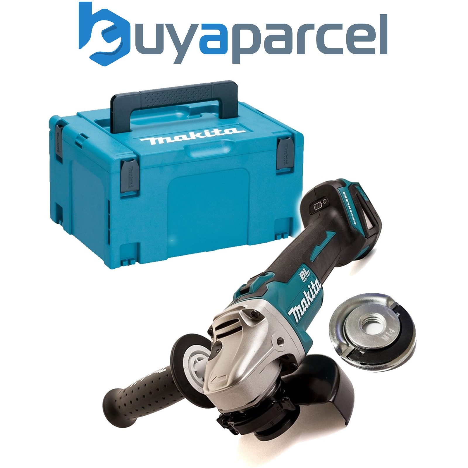 Makita DGA504ZJ 18v Brushless 125mm Angle Grinder Bare Tool + Flange Nut + Case