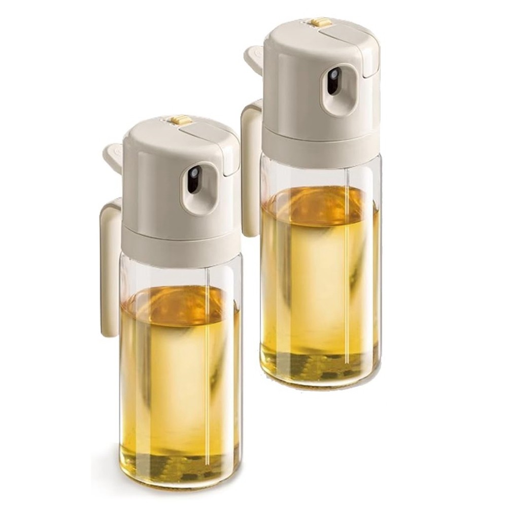 2PCS Glass Oil Sprayer and Dispenser Oil Bottle with Pourer for1739