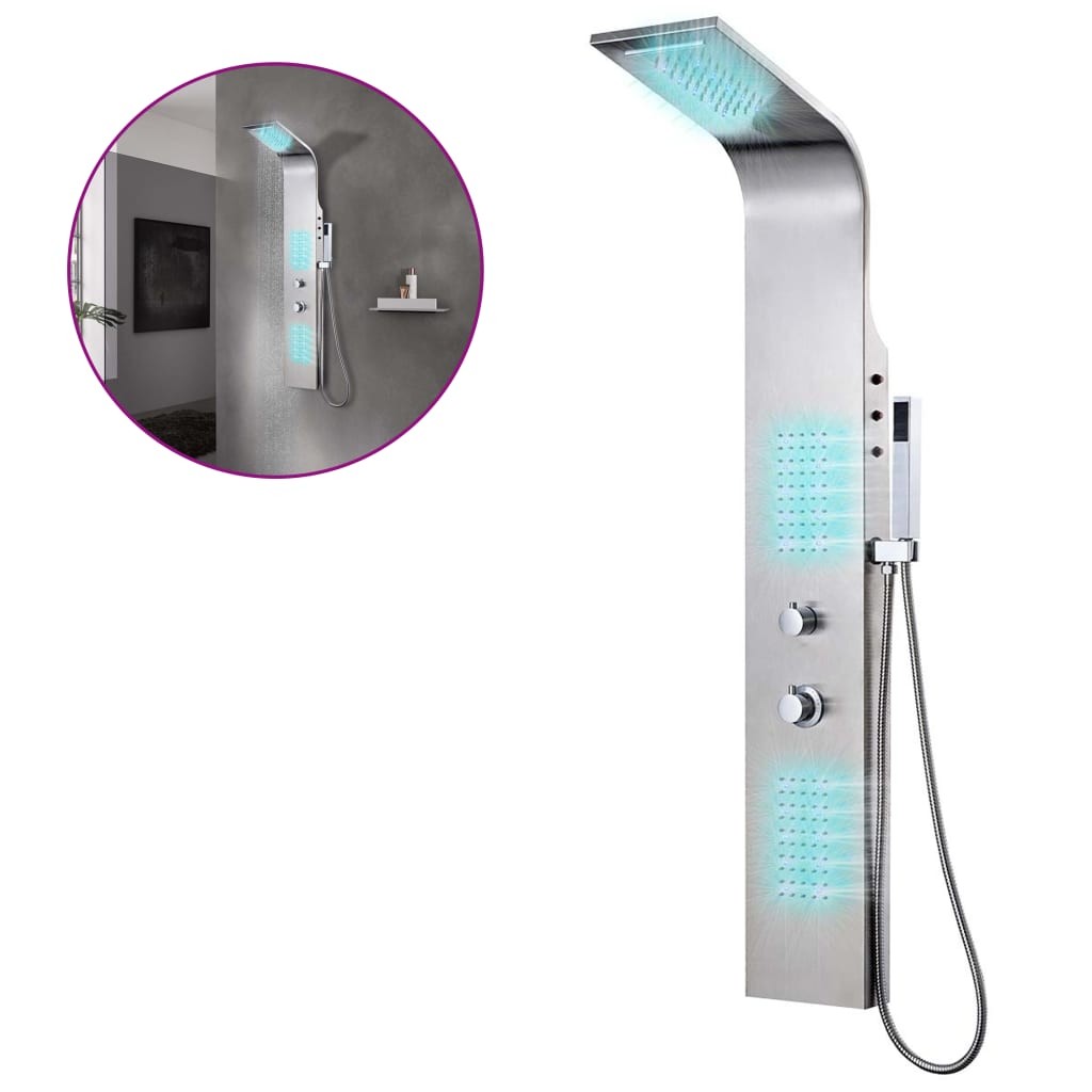 Shower Panel System Stainless Steel Curved Tower Column Pillar Bathroom vidaXL