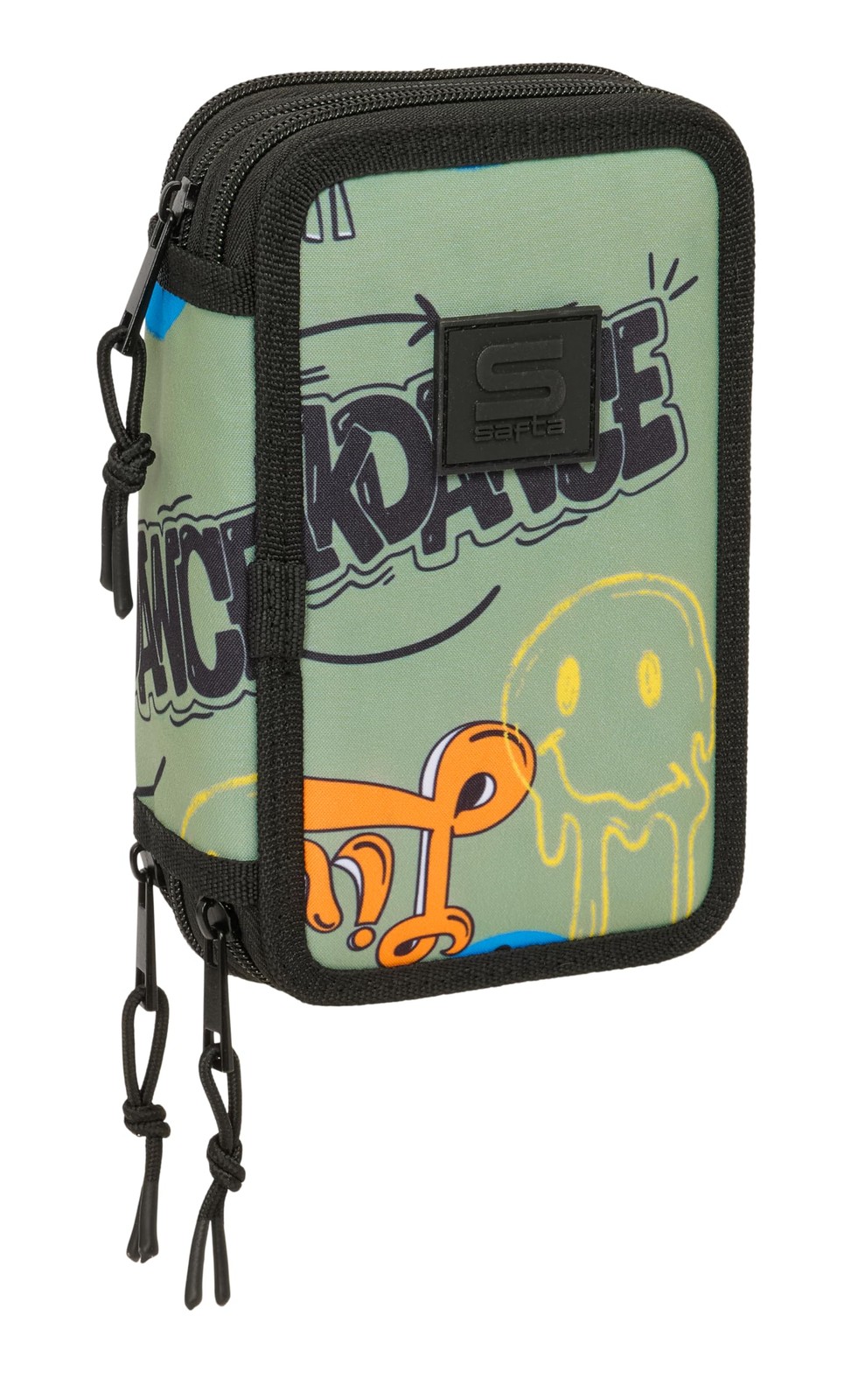 SAFTA GRAFFITI ZONE - School Pencil Case with 37 Tools Included, Children's Penc