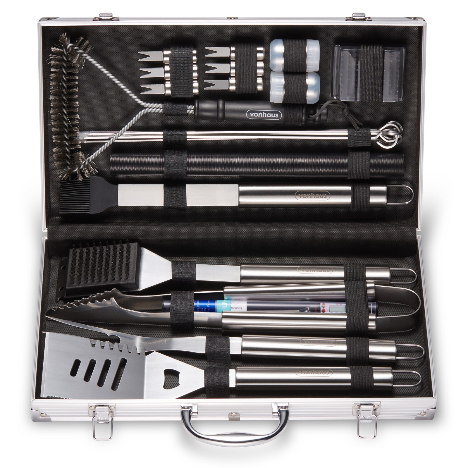 25Pc BBQ Tool Set, VonHaus Barbecue Accessories Kit, Barbeque Utensils
