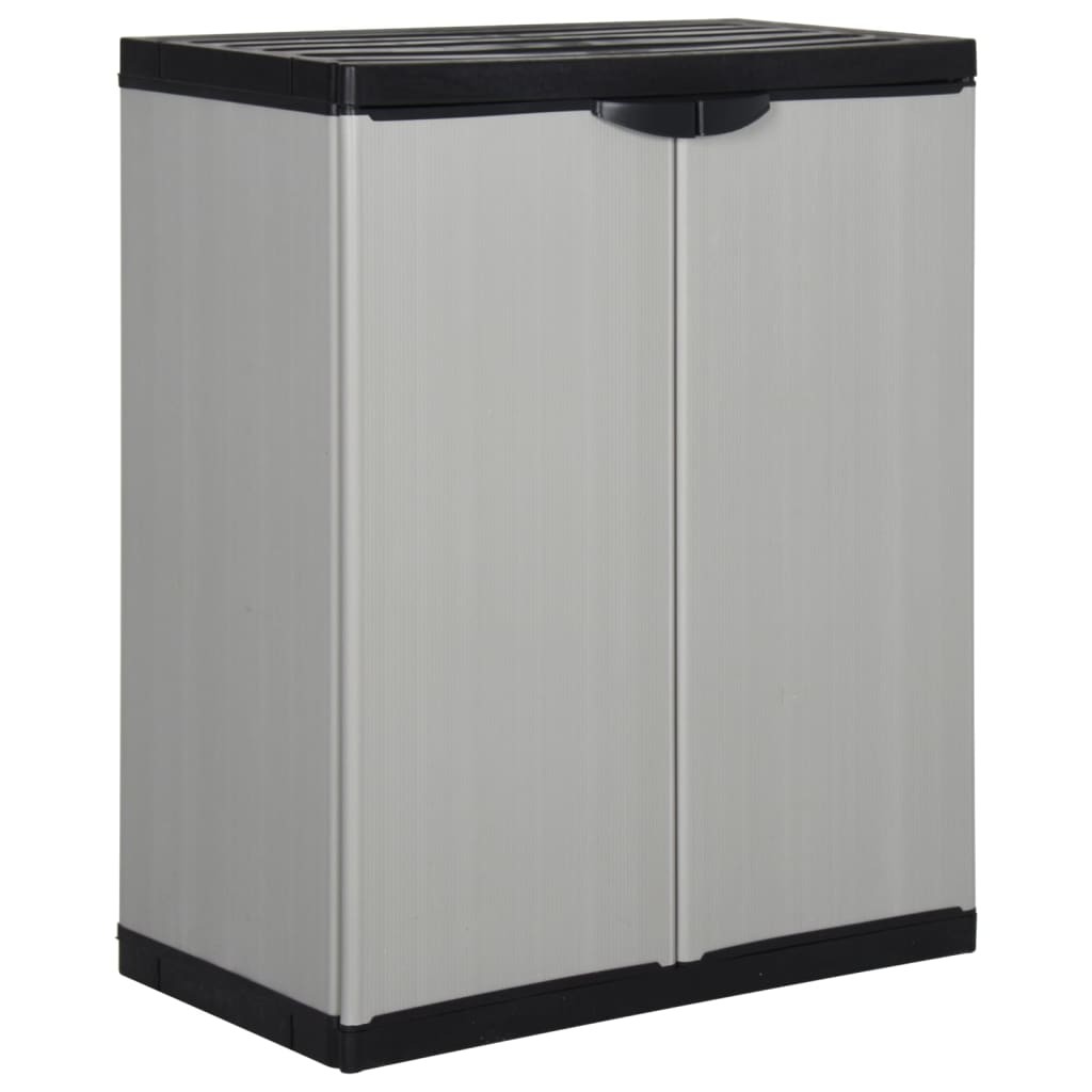 Garden Storage Cabinet with 1 Shelf Grey&Black Cupboard Utility vidaXL