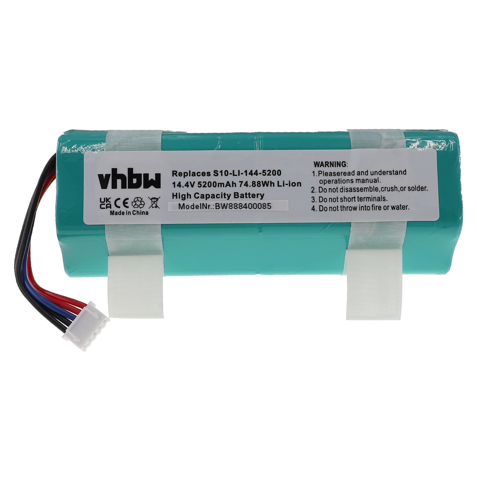 Battery for Ecovacs 201-1913-4200 201-1913-4201 S10-Li-144-5200 5200mAh 14.4V