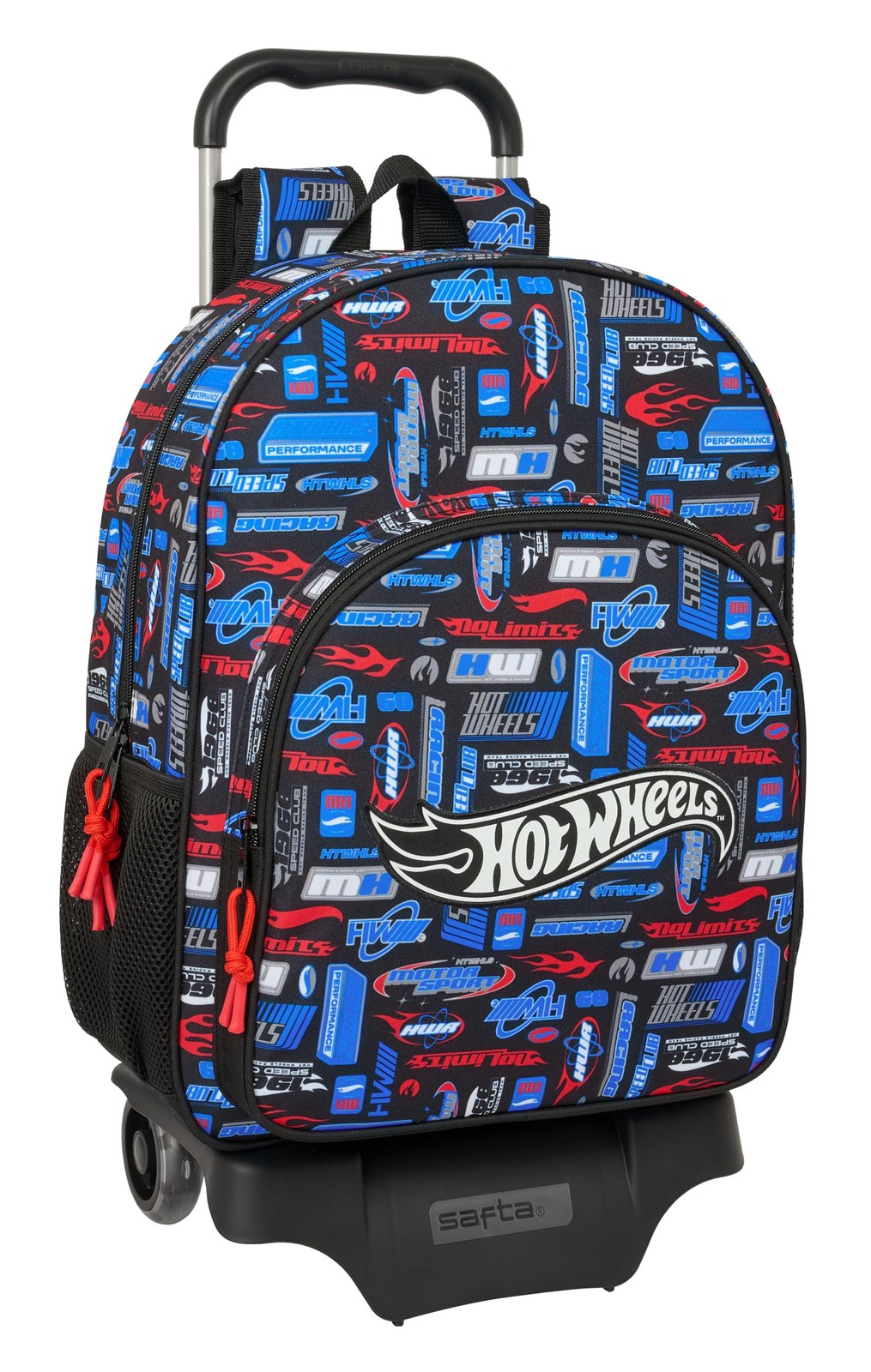Safta HOT WHEELS School Backpack with Trolley 905, Ideal for Children of Differe