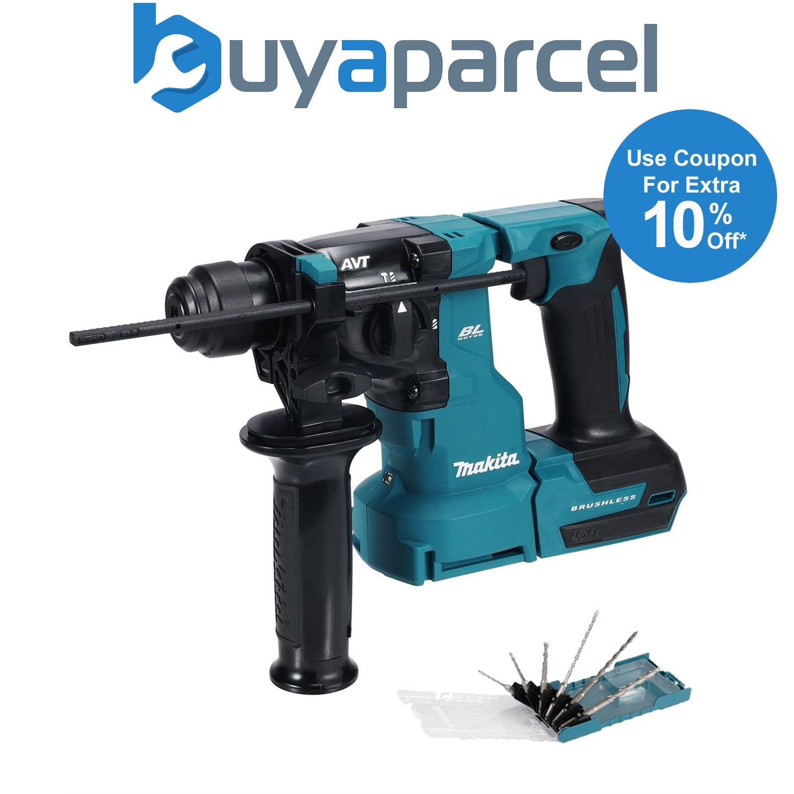 Makita DHR183Z 18V LXT Brushless SDS Rotary Hammer Drill 18mm + X6 SDS Bits