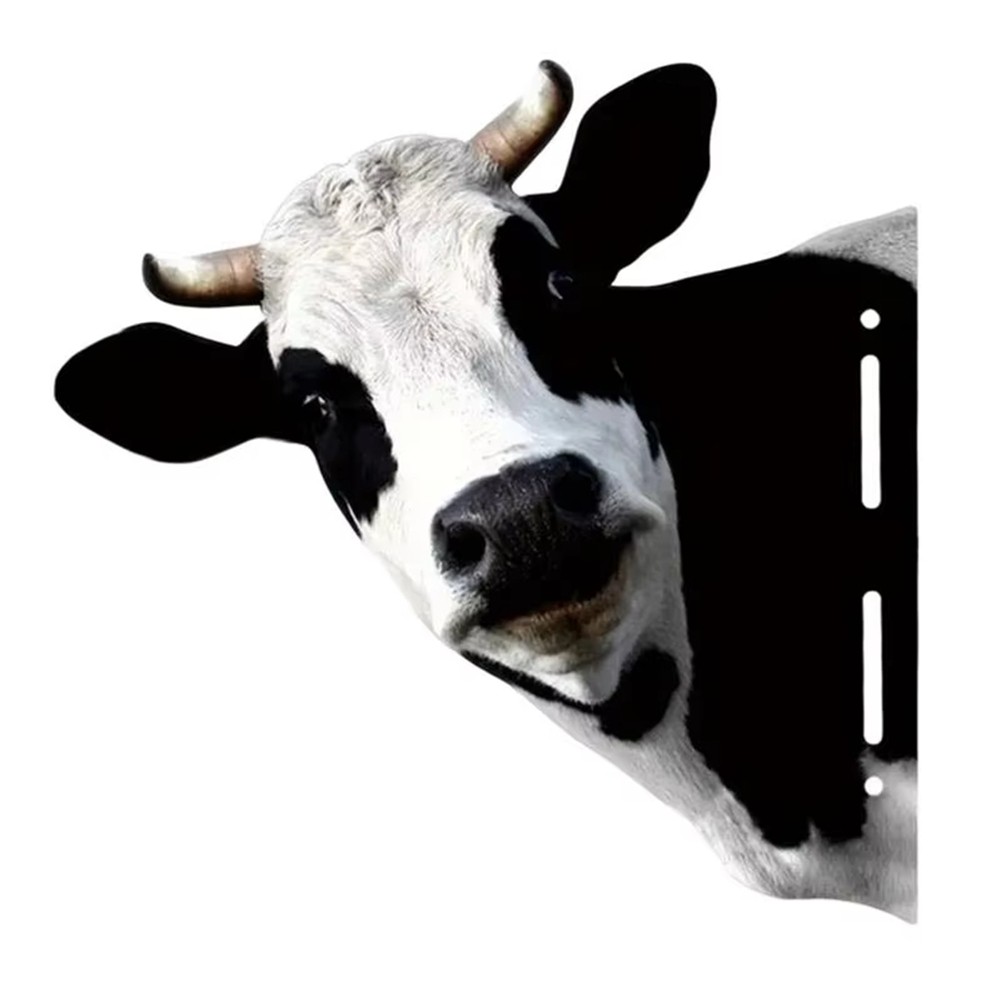 3X(Iron Cow Yard Art Cute Peeking Cattle Yard Decor Decorative Metal Art3230