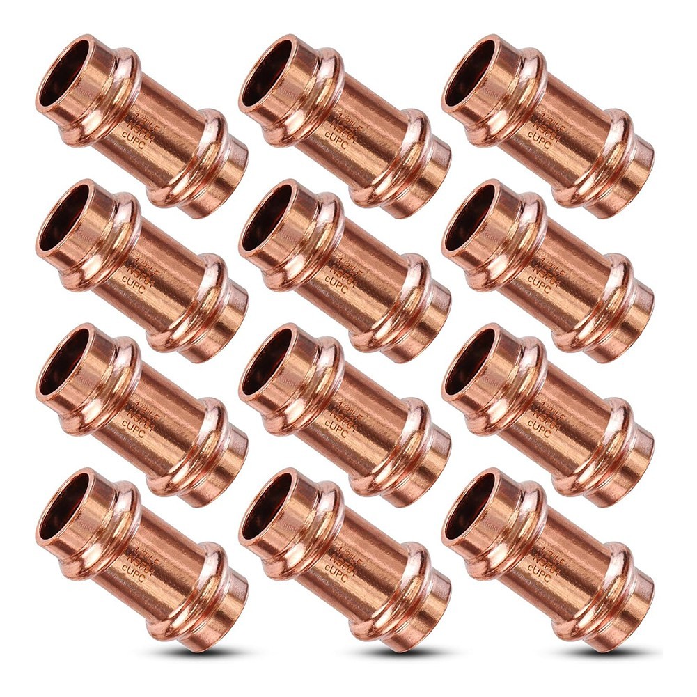 Copper Fittings,1/2inch Copper Coupling with Stop 1/2-Inch Zero9173