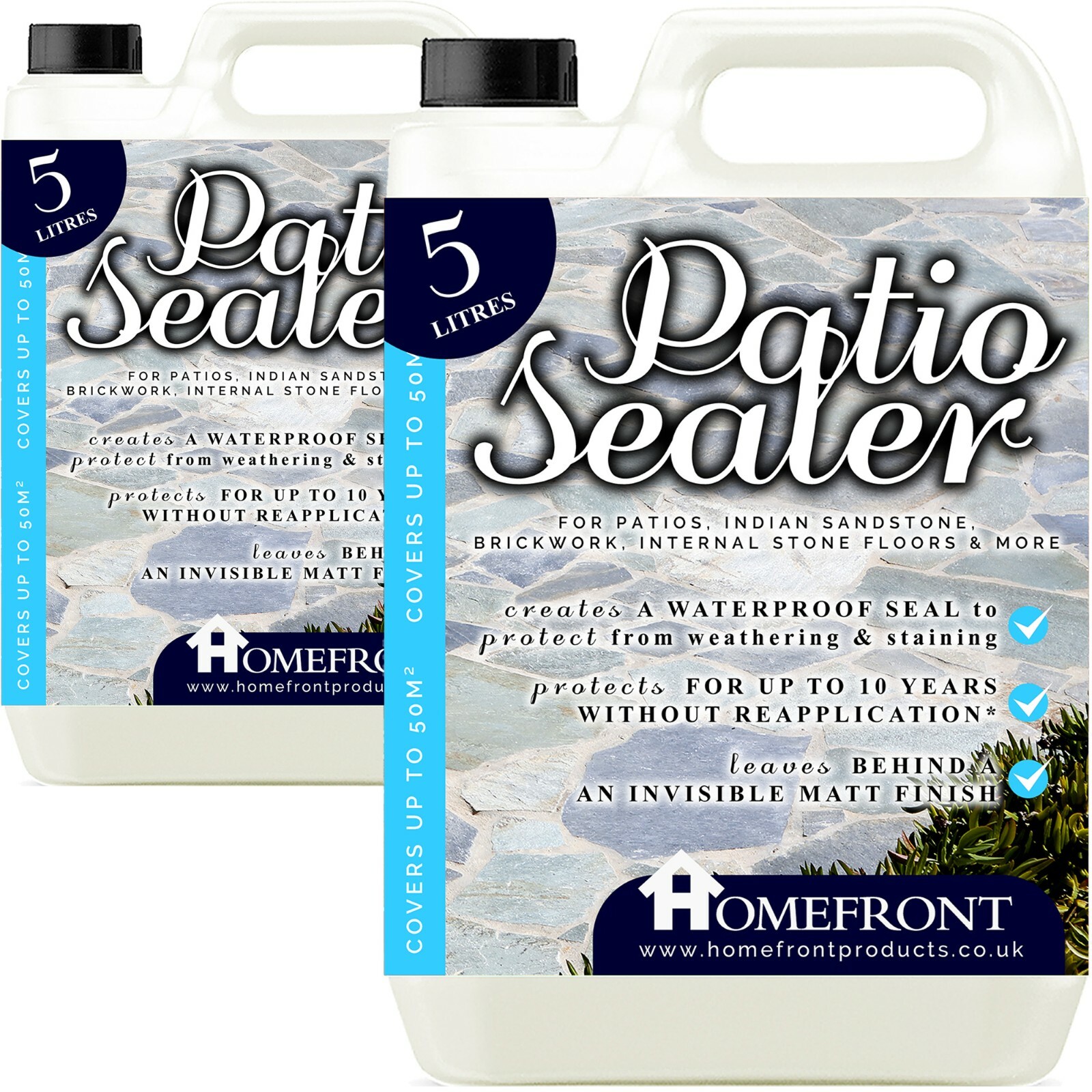 Homefront Patio Sealer Drive Way Paths Indian Stone Concrete Slabs Cobbles 10L