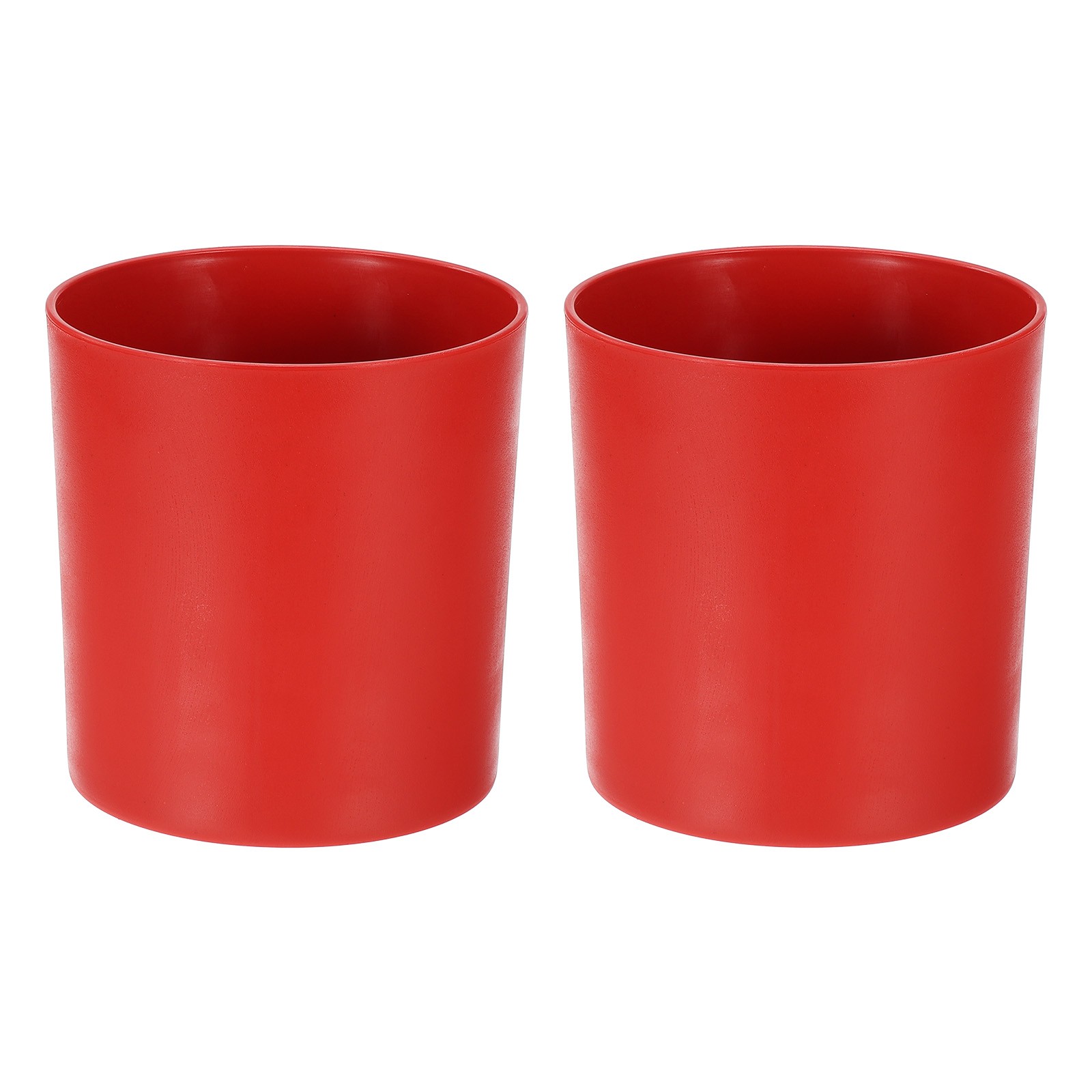 2-Pack Plastic Plant Pots, 7 Inch Plastic Round Flower Pots [Red]