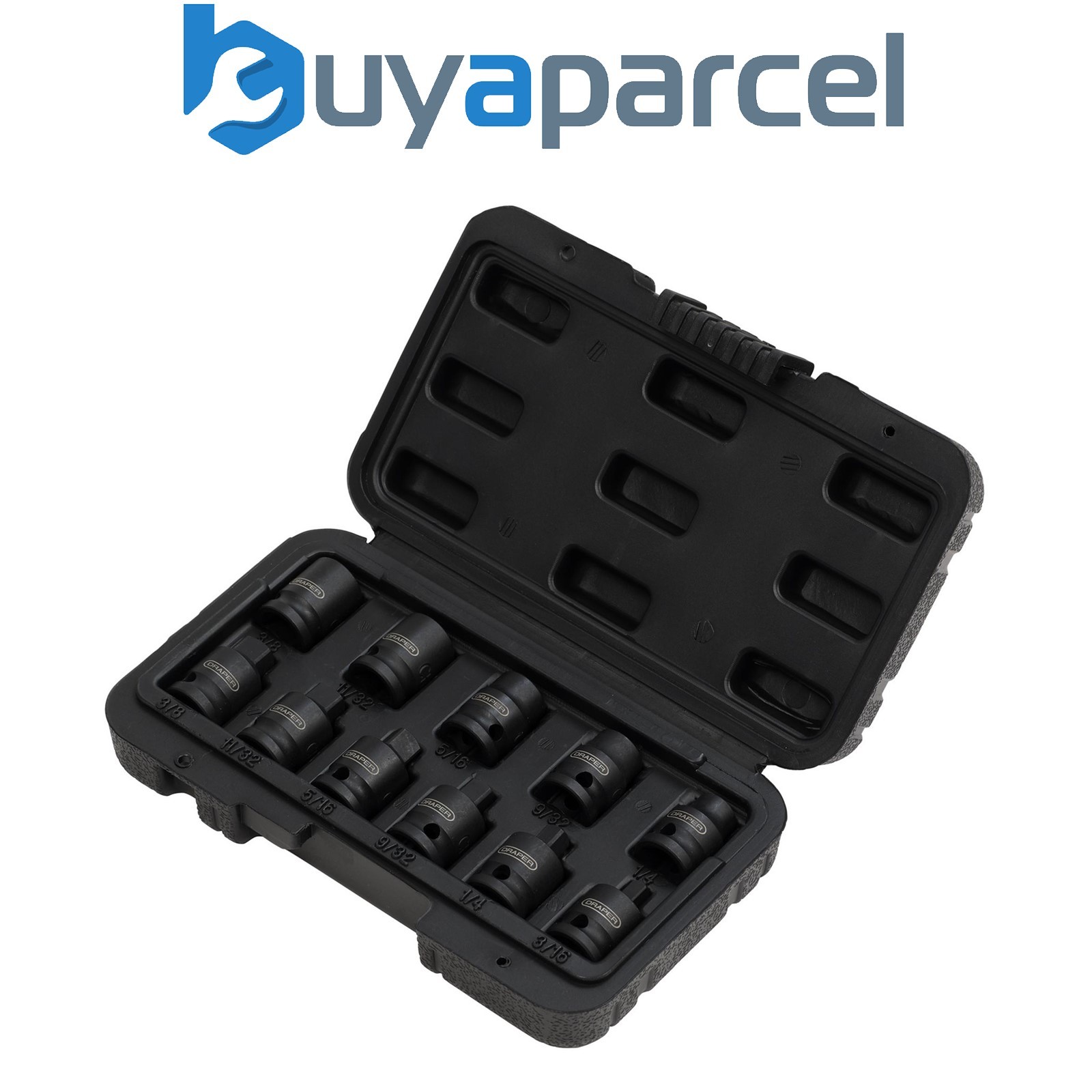 Draper 28193 Impact Pipe Plug Socket Set, 3/8" Sq. Dr. (11 Piece)