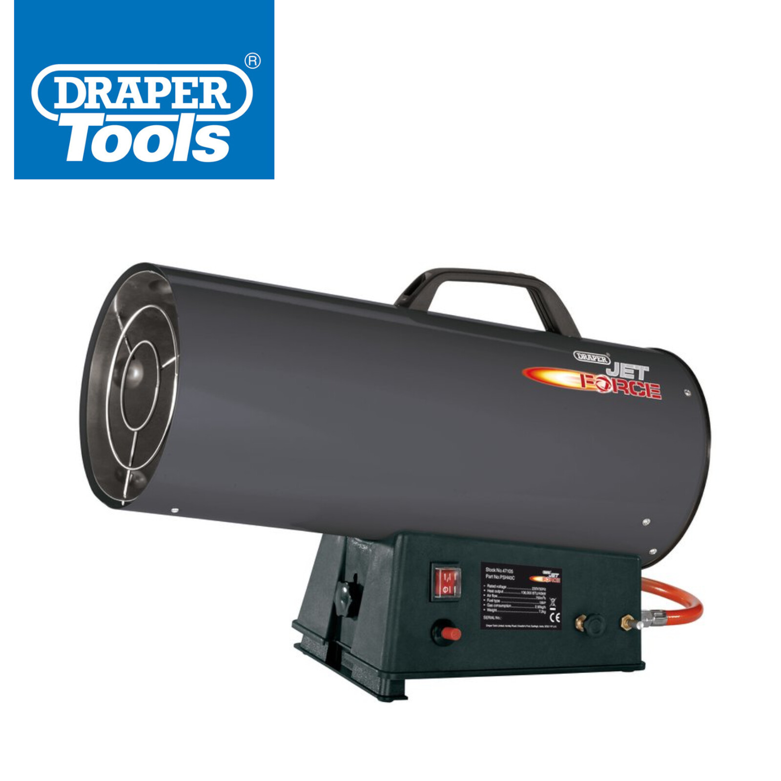 Draper 47105 Jet Force Propane Space Heater 136000 BTU/40KW Workshop Garage