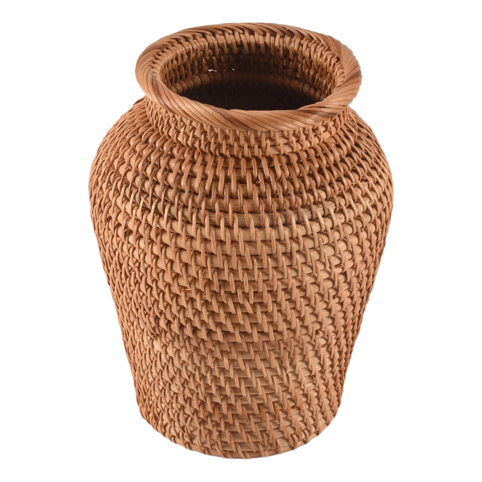 3X(Wicker Basket Rattan Hanging Flowerpot Flowerpot Flower Basket Storage9755