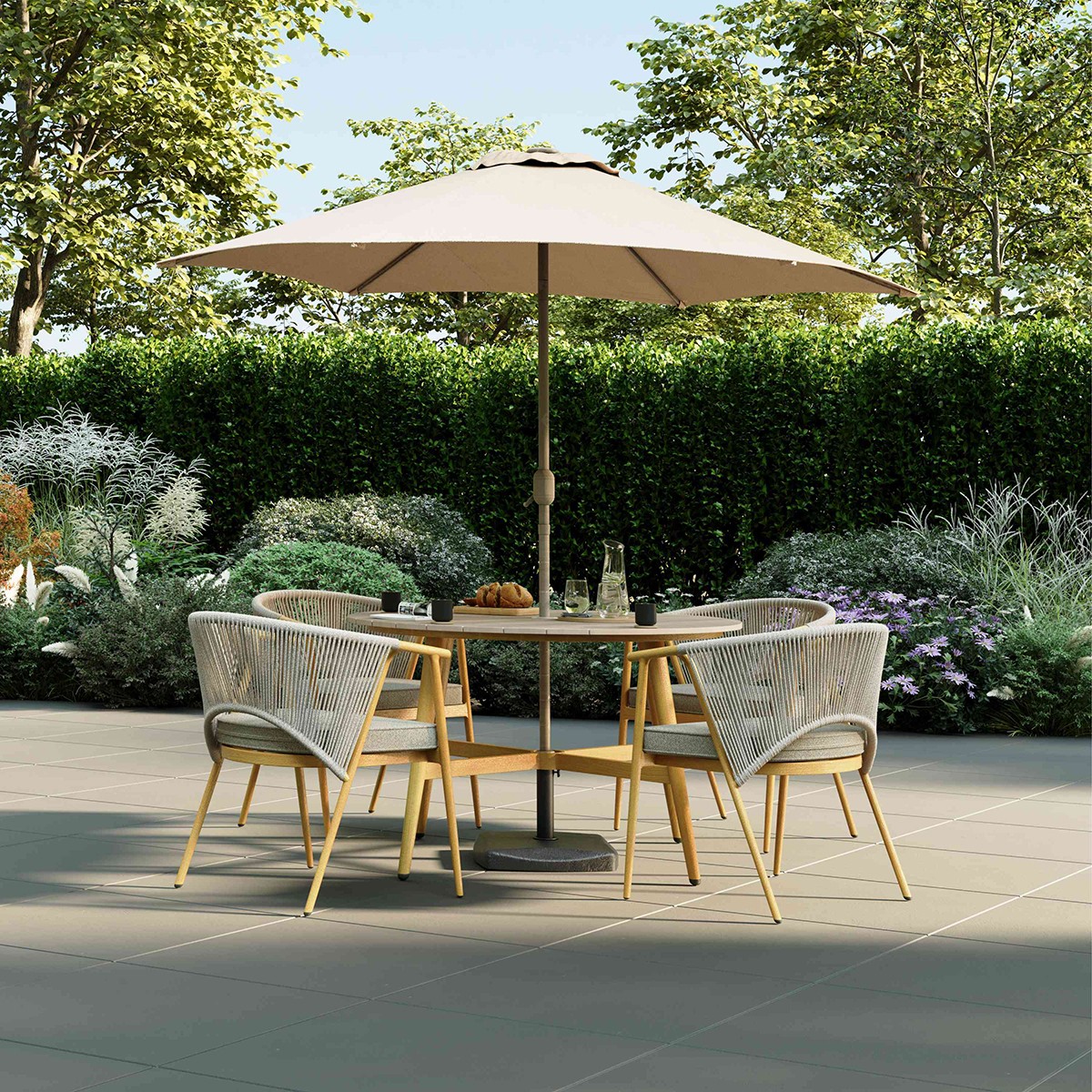 Charles Bentley Almada 4 Seater Dining Set
