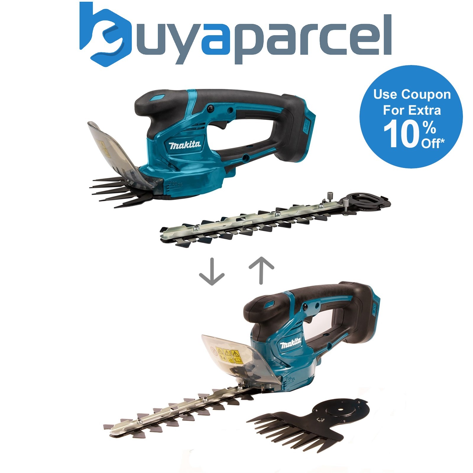 Makita DUM111Z 18v Lithium Cordless Garden Grass Shear + Hedge Cutter Attachment