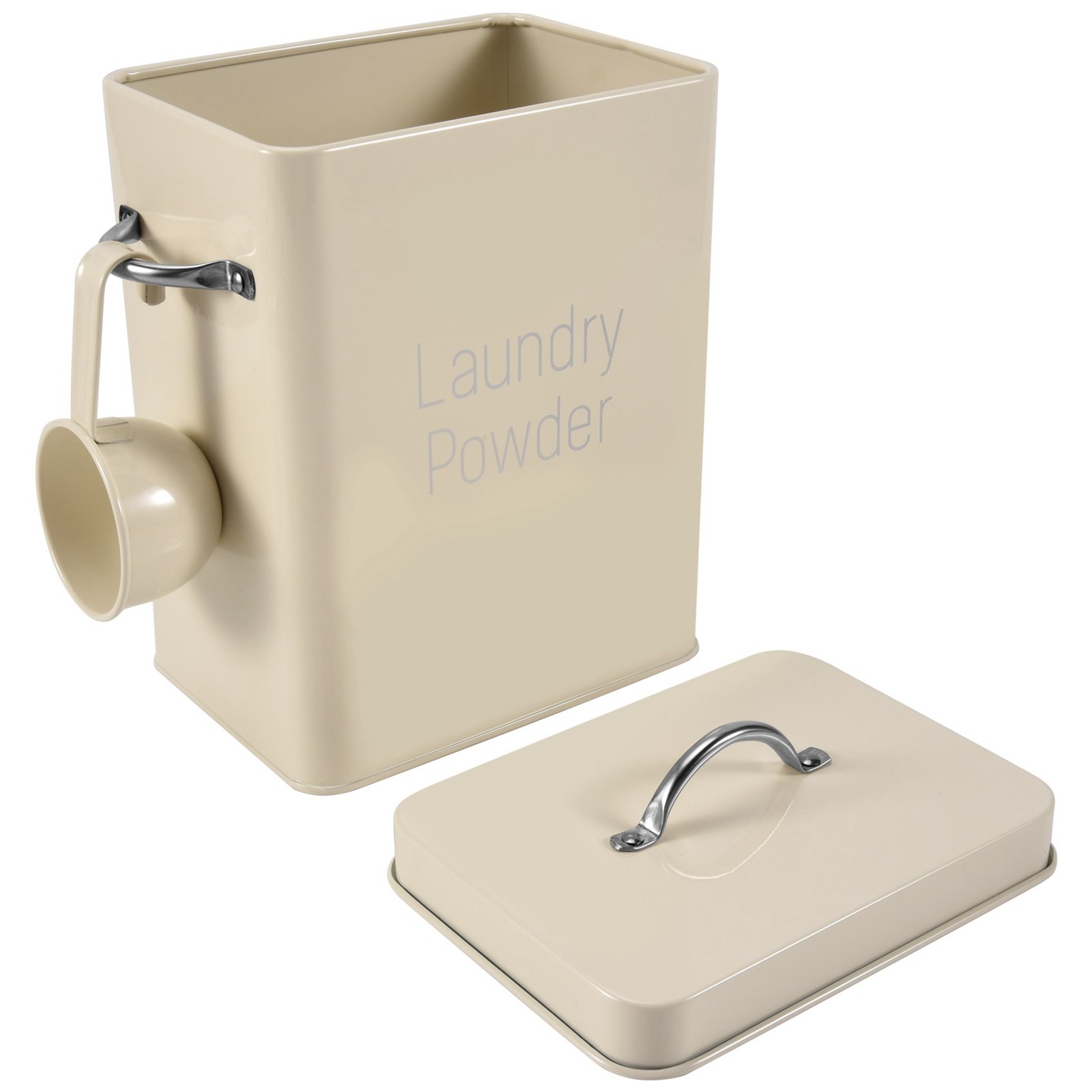 3L Beautiful Powder Laundry Powder Boxes Storage with Scoop Creamy White X3M9