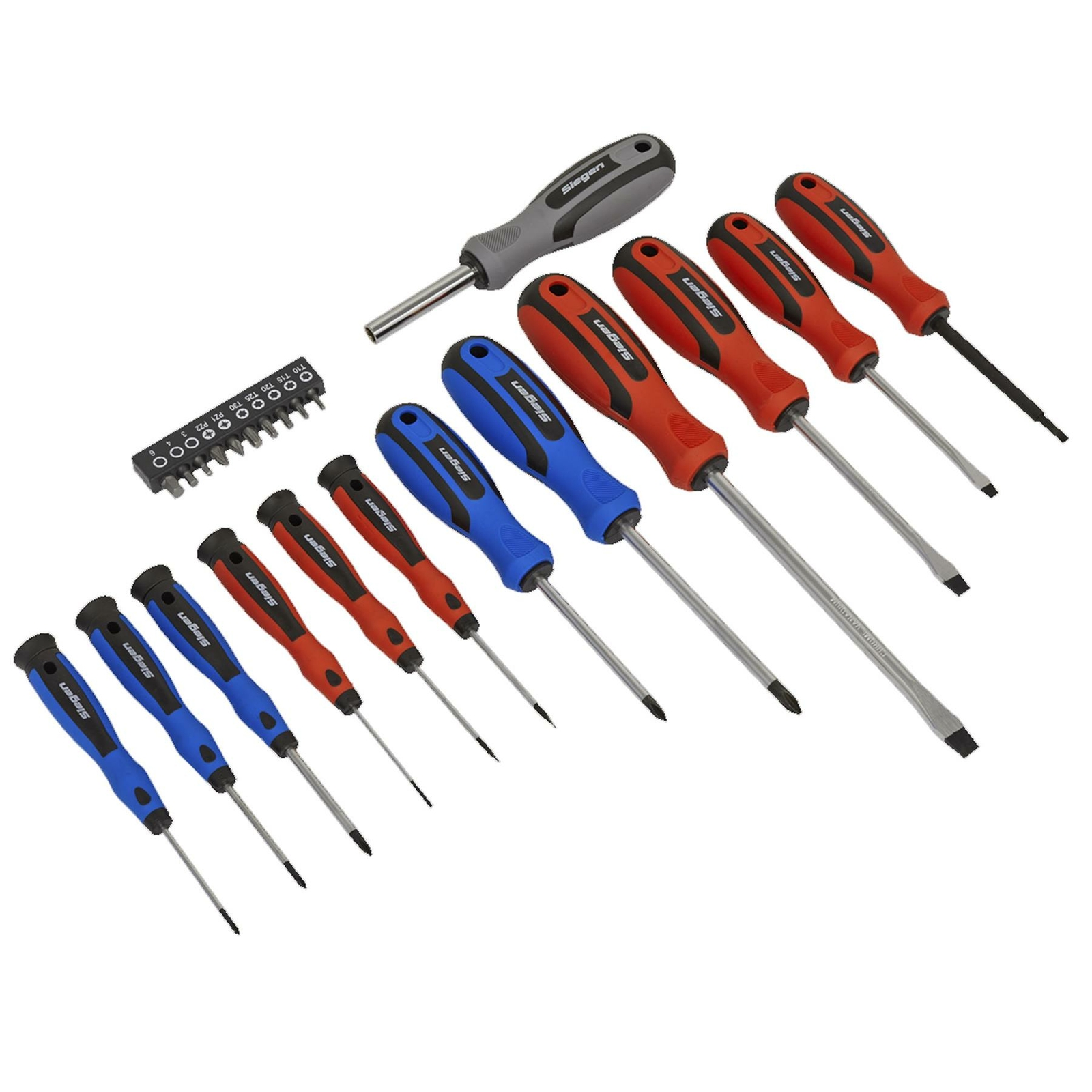 Sealey Soft Grip Screwdriver & Bit Set 23pc Extra-Strong Chrome Vanadium Shafts