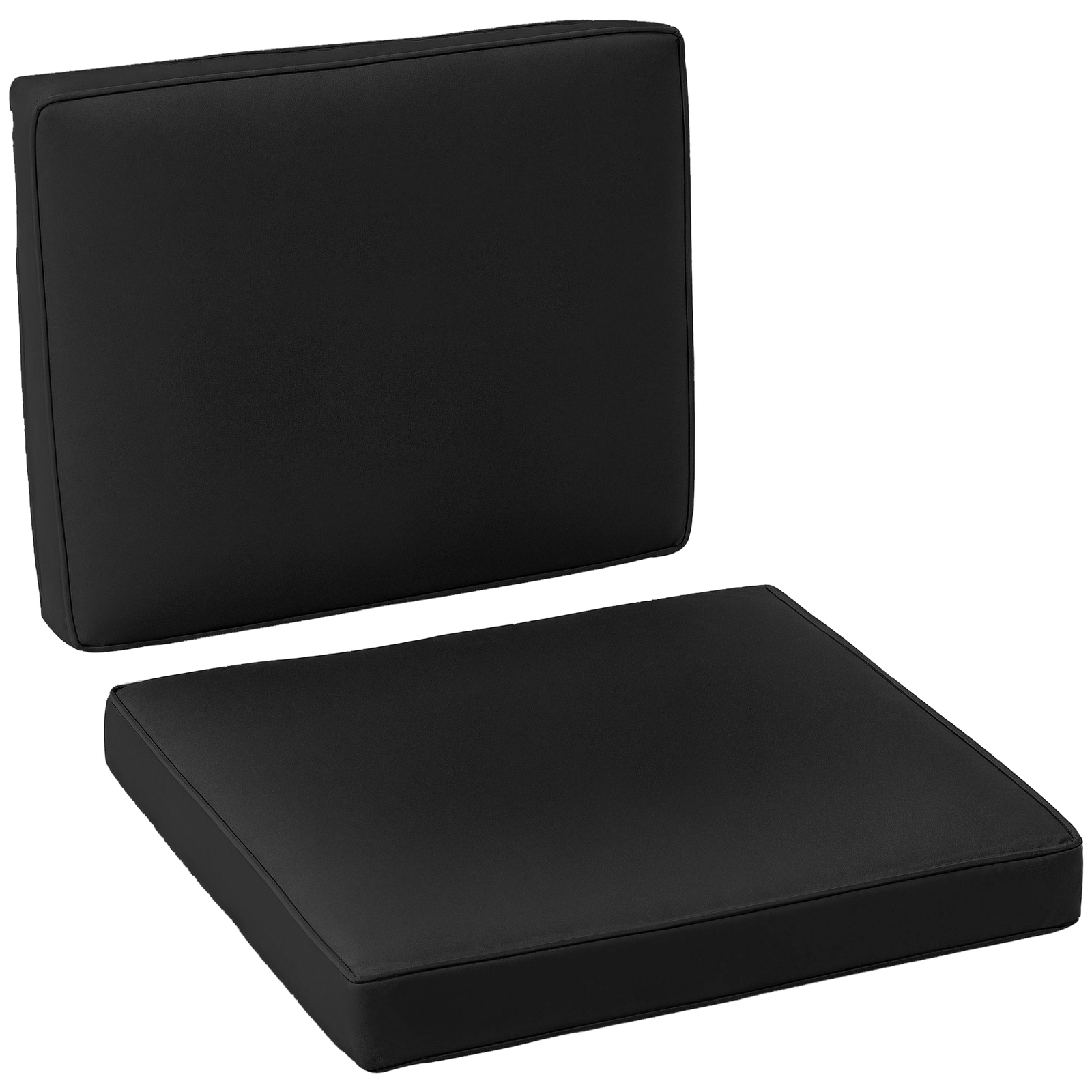Outsunny 2 Pieces Seat Cushion and Back Pad Set for Rattan Furniture Black