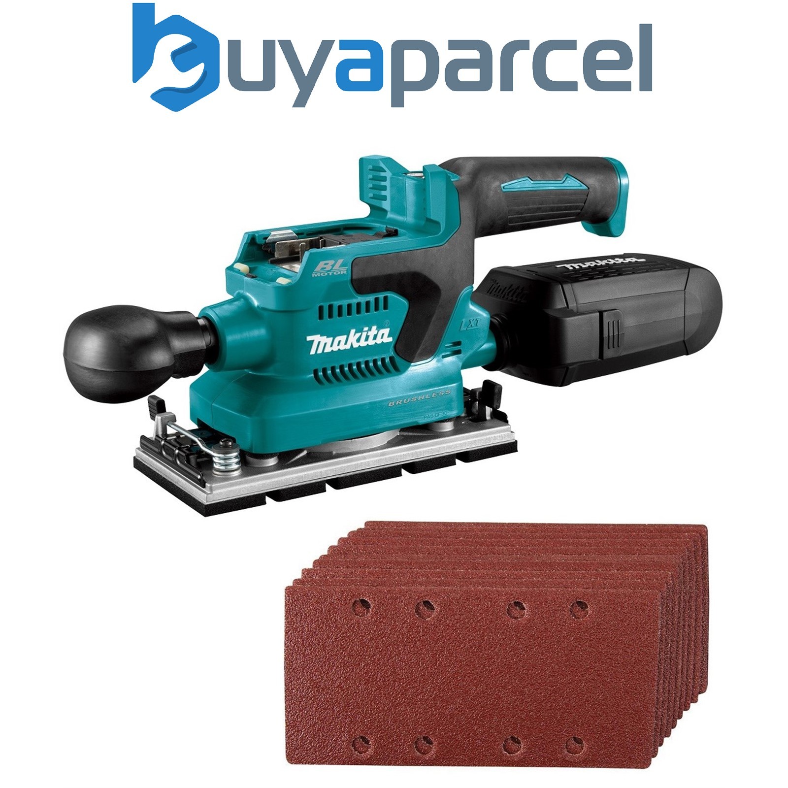 Makita DBO380Z 18v LXT 1/3 Sheet Brushless Finishing Sander Cordless 10 Sheets