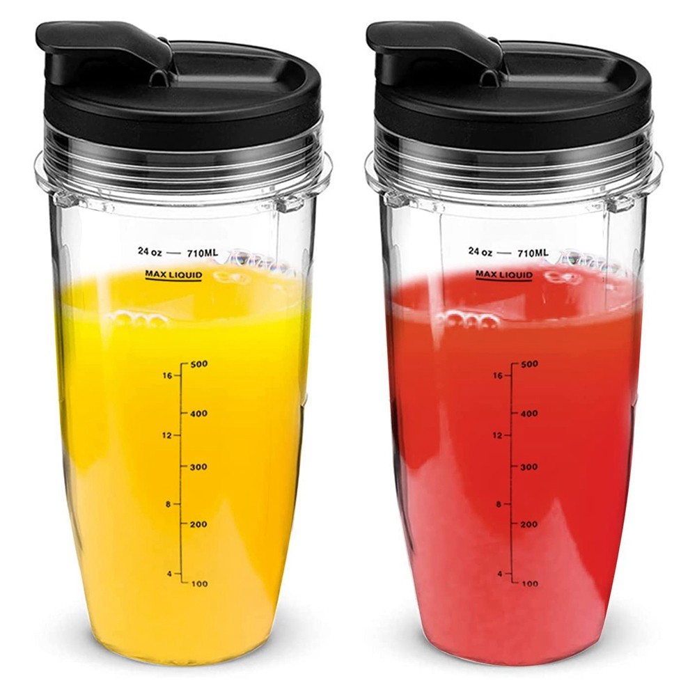 2 Pack Replacement 24 Oz Blender Cups with Lid for  Auto IQ2197