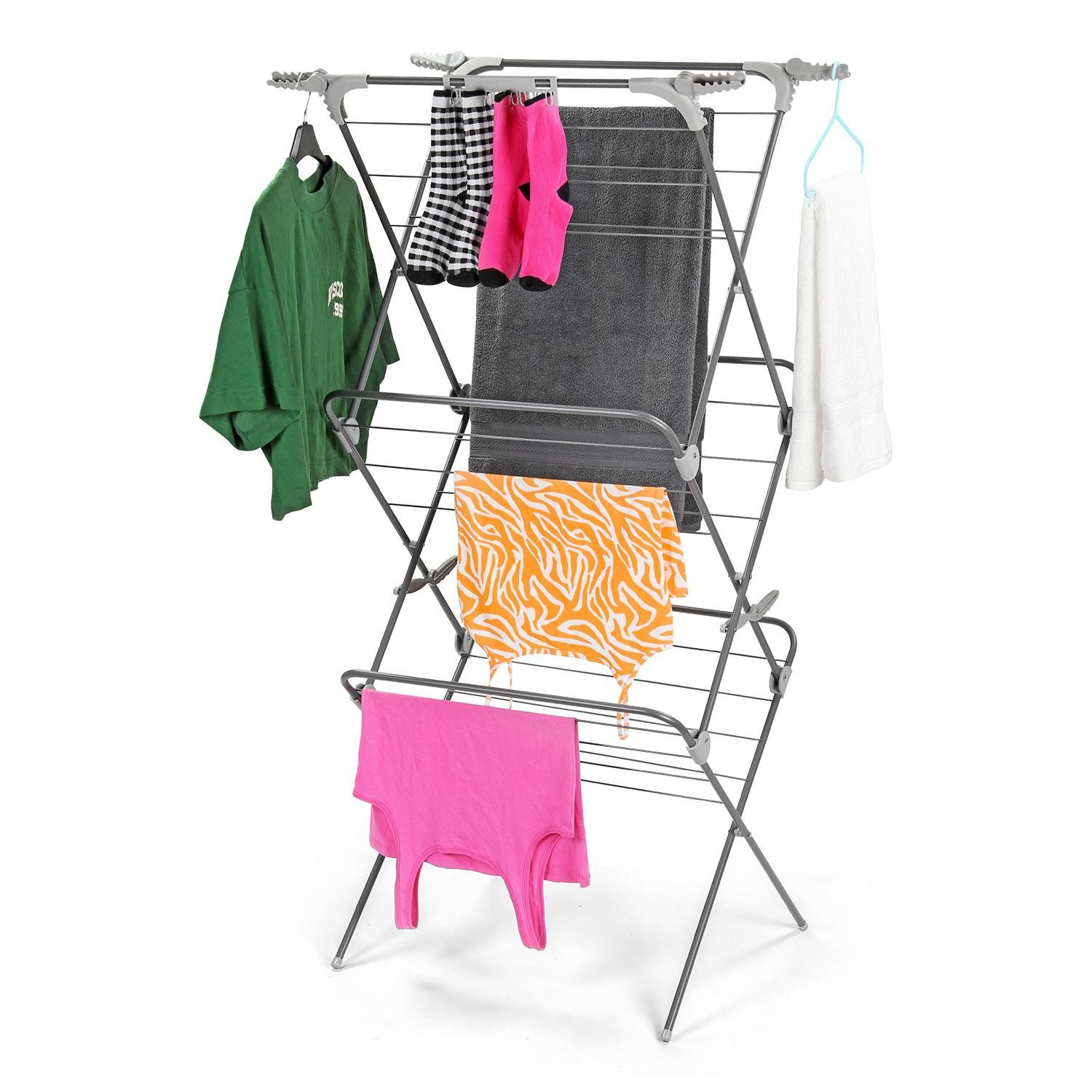 Supreme 3 Tier Clothes Airer Foldable Laundry Drying Rack Indoor Outdoor Use