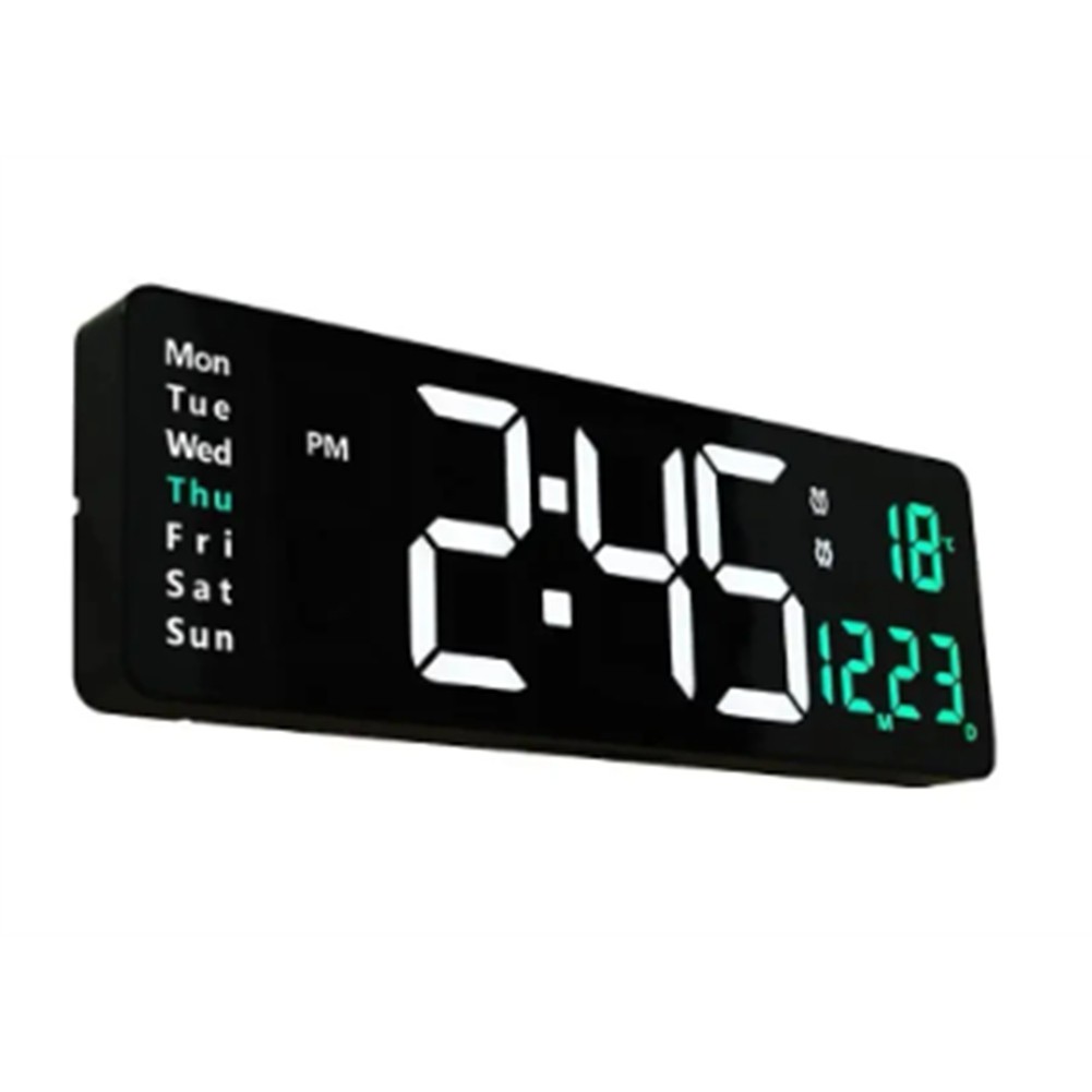 Digital Wall Clock Remote Control Temp Date Week Display Off Memory Table2431