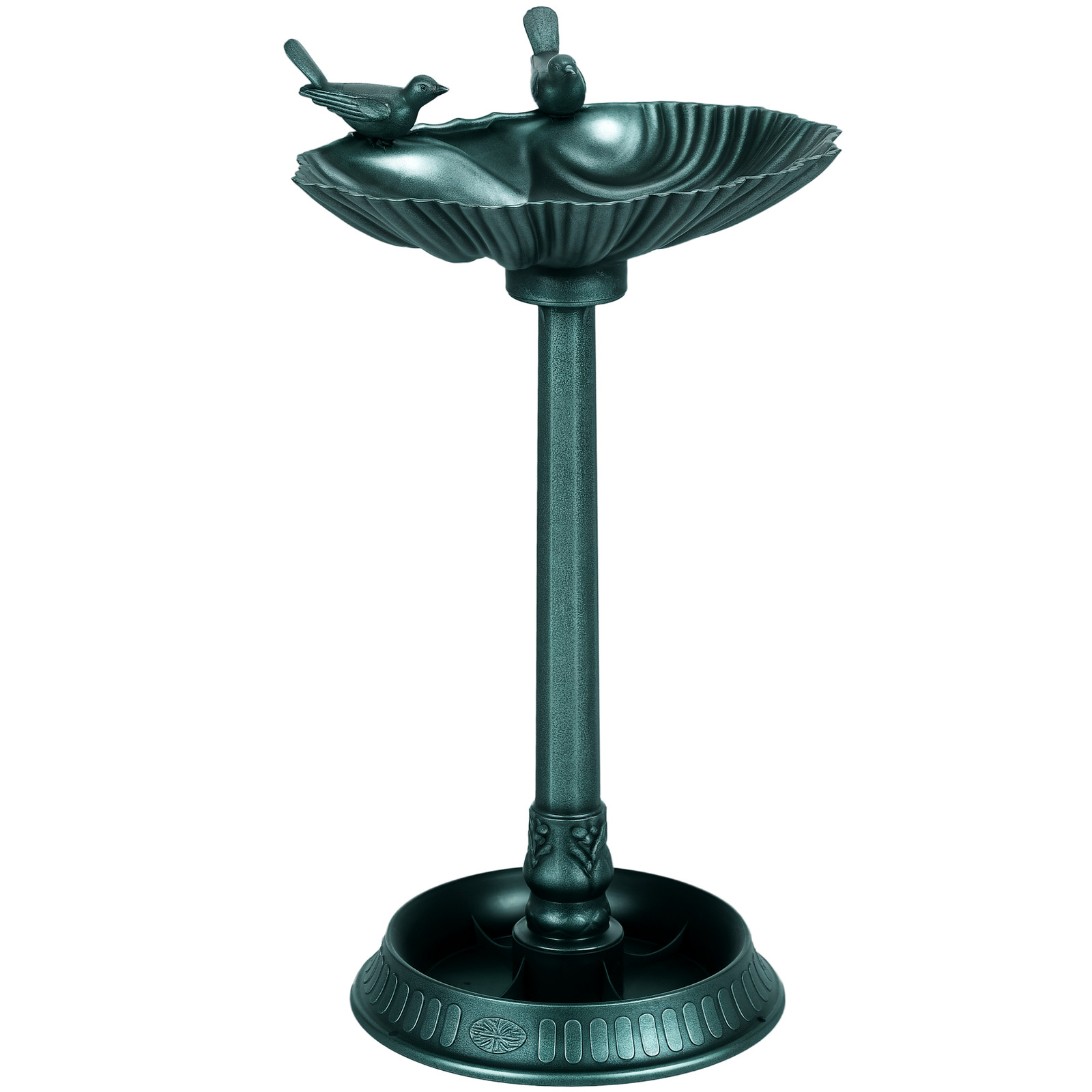 Outsunny 81cm Tall Bird Bath with 2 Decorative Birds for Garden, Green