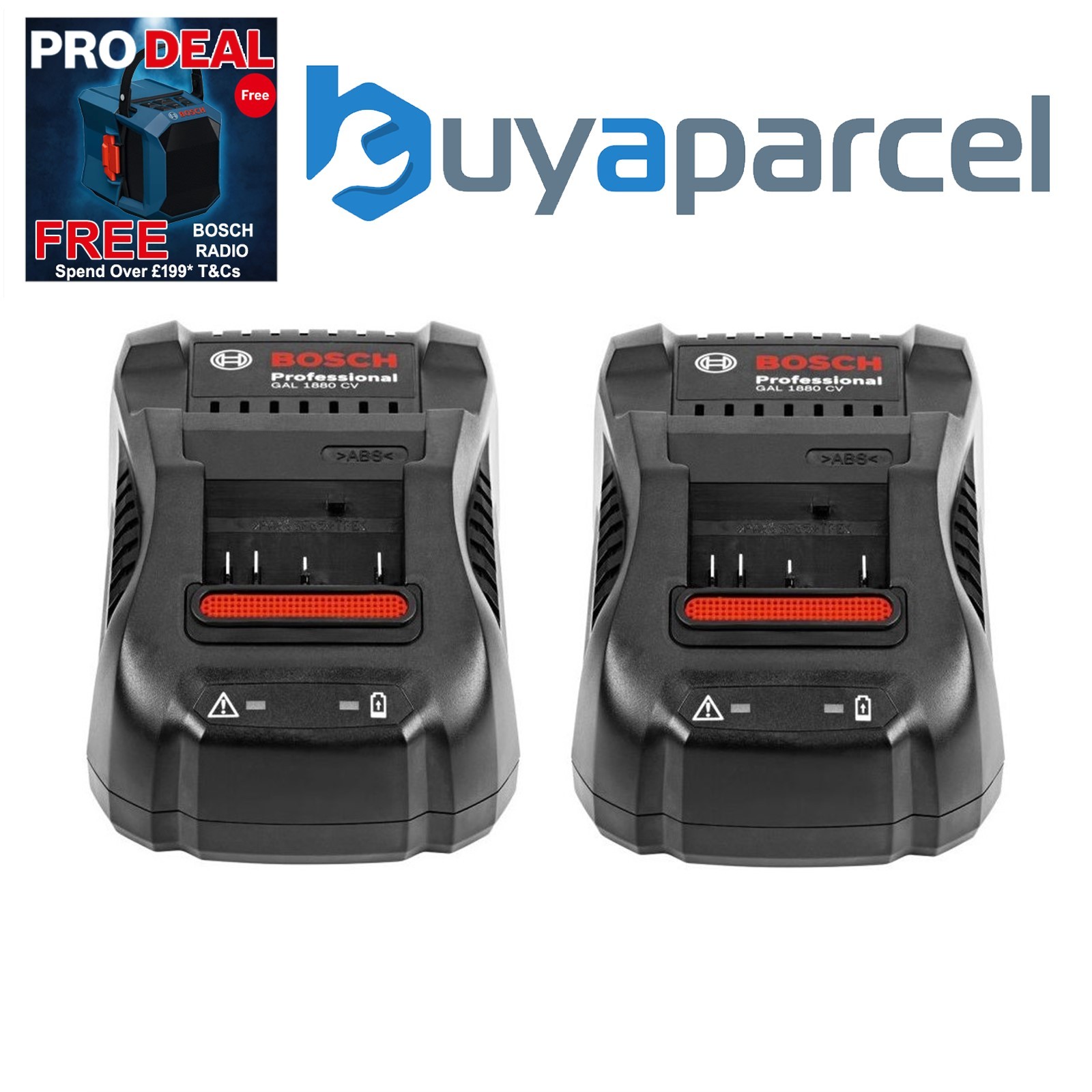 Bosch Dual Charger Pack GAL1880CV x 2 18v Fast Battery Charger 25 Minutes 8.0ah
